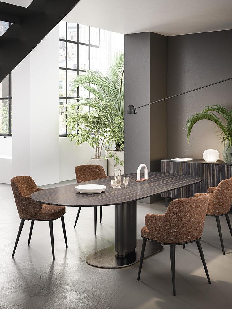 Krzesło z podłokietnikami FOYER melanż piaskowy z drewnianą podstawą Calligaris    Eye on Design