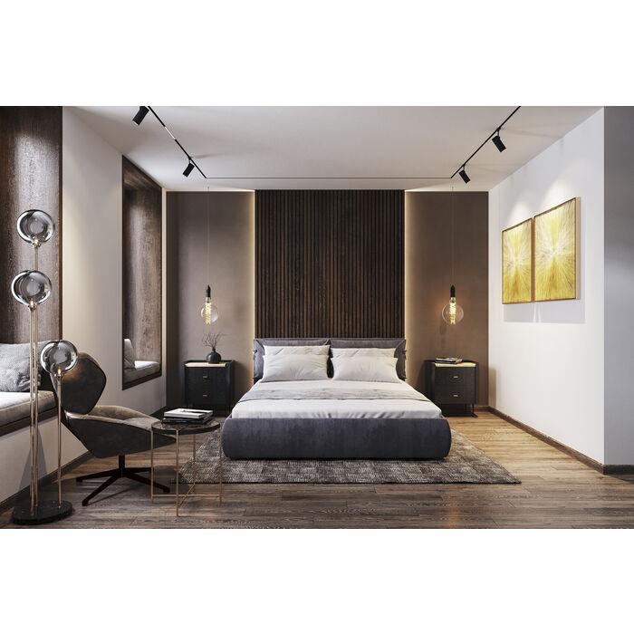 Lampa podłogowa AL CAPONE złoty z przydymionym szkłem - Eye on Design