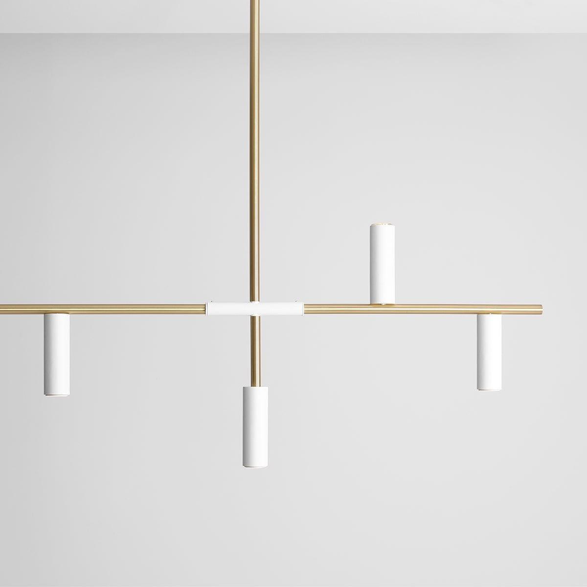 Lampa wisząca TREVO biały z mosiężnym wykończeniem Artera    Eye on Design