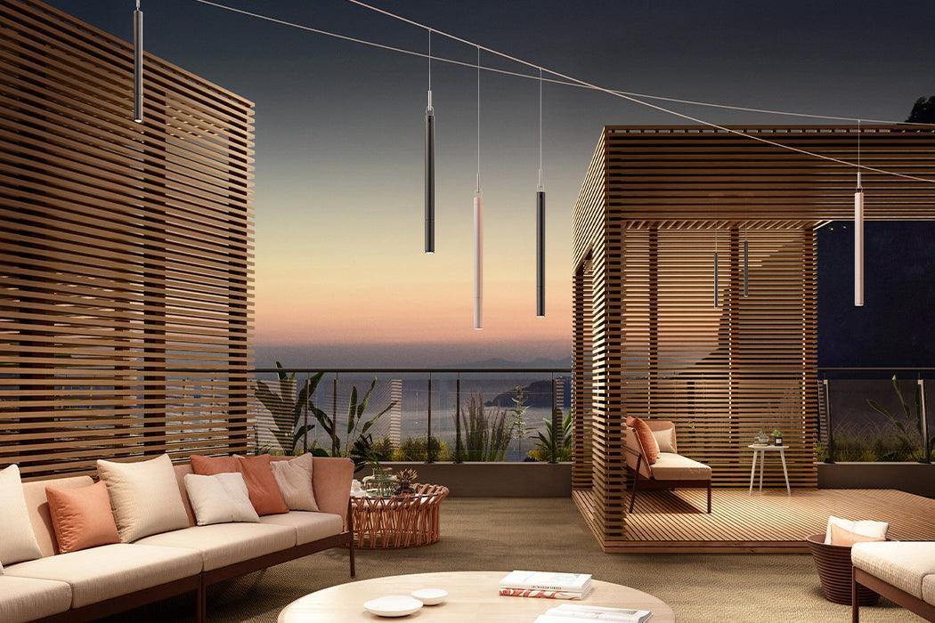 Lampa wisząca zewnętrzna TENEBRA BATTERY różowe złoto Contardi    Eye on Design