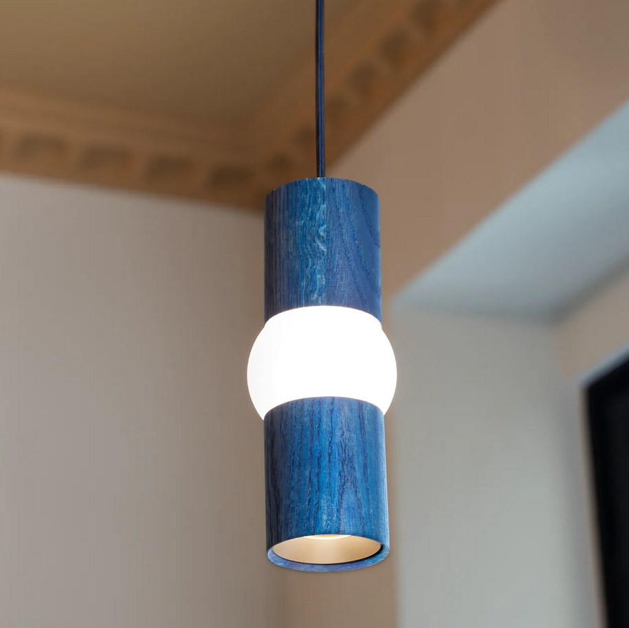 Lampa wisząca LIGHTBONE niebieski dąb