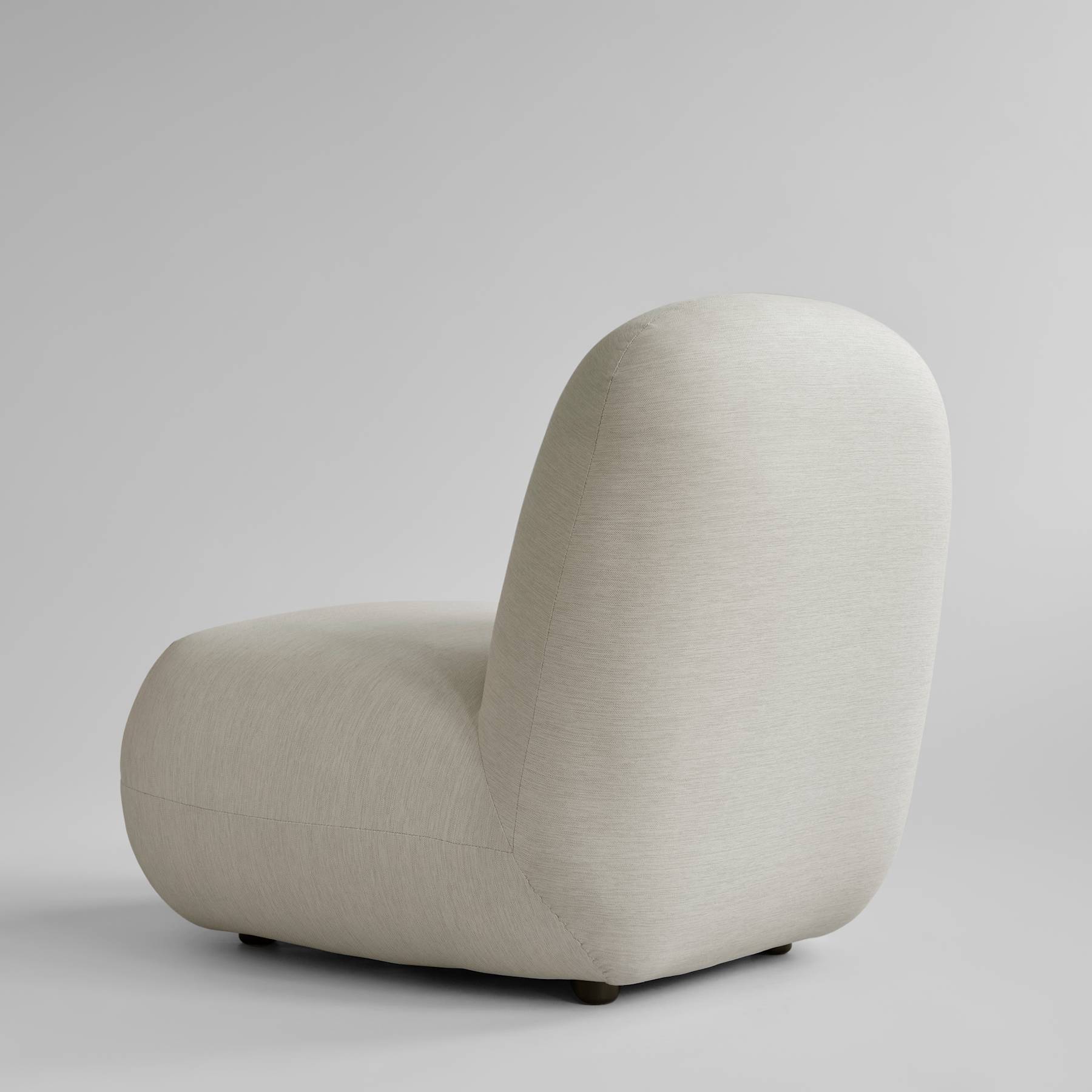 Fauteuil zonder armleuningen TOE FLAT warm grijs