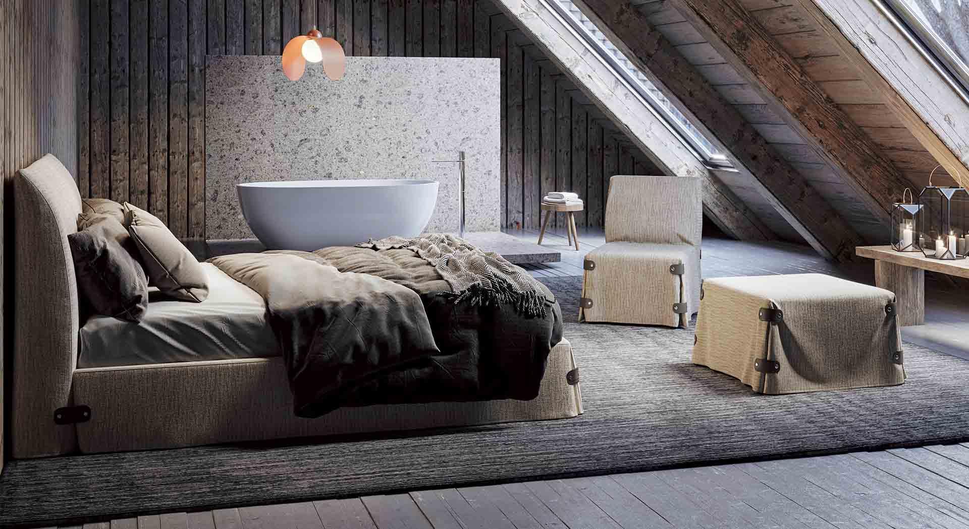 Łóżko BOTTON UP ciemnoszary Liu Jo Living    Eye on Design