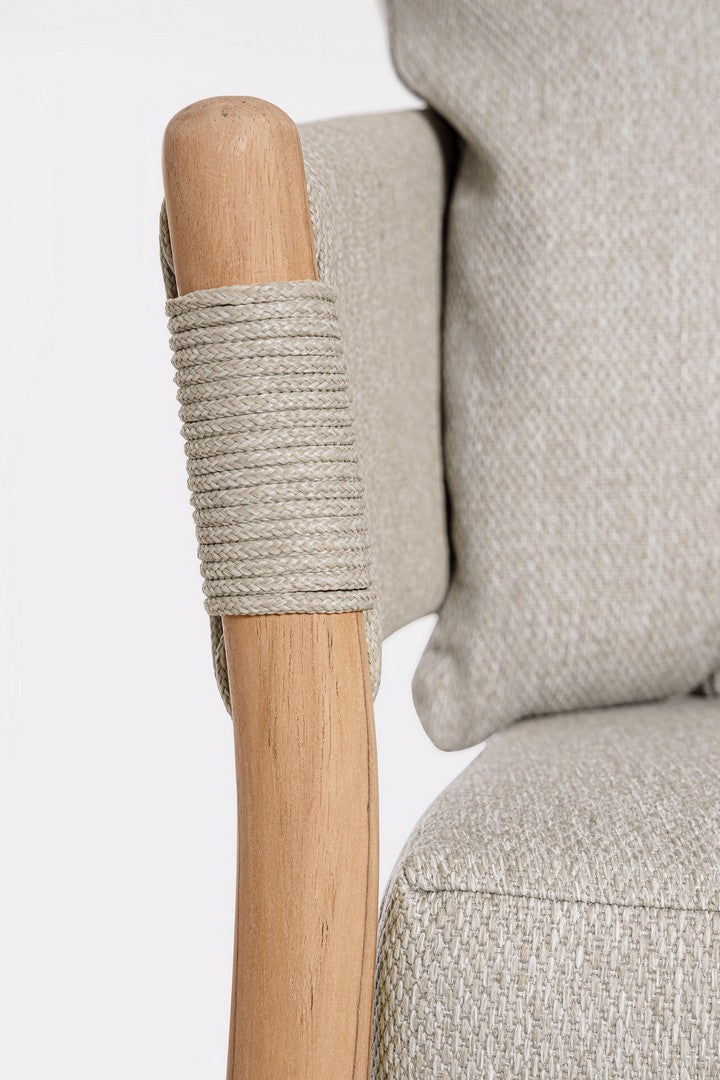 Buitenstoel GARITA beige met houten basis