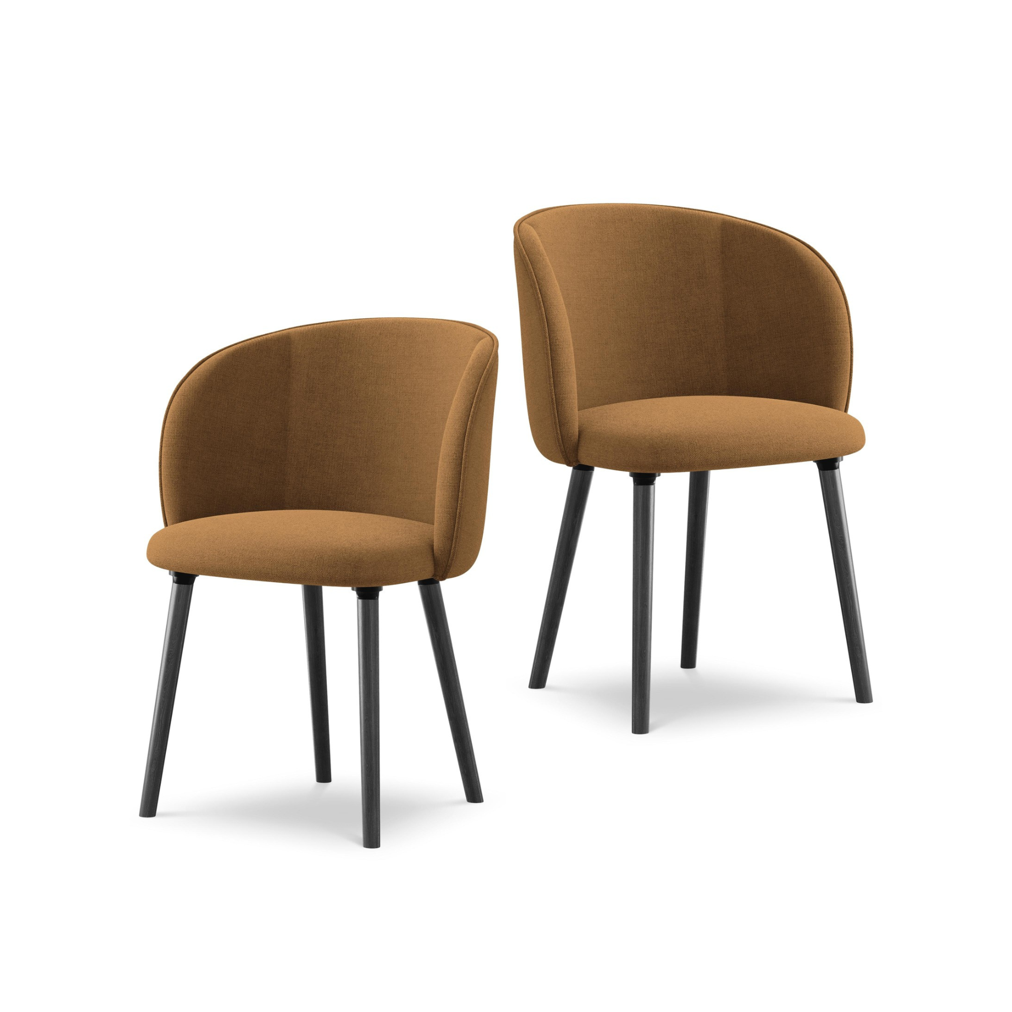 Stoel MAIA terracotta met zwarte eiken basis