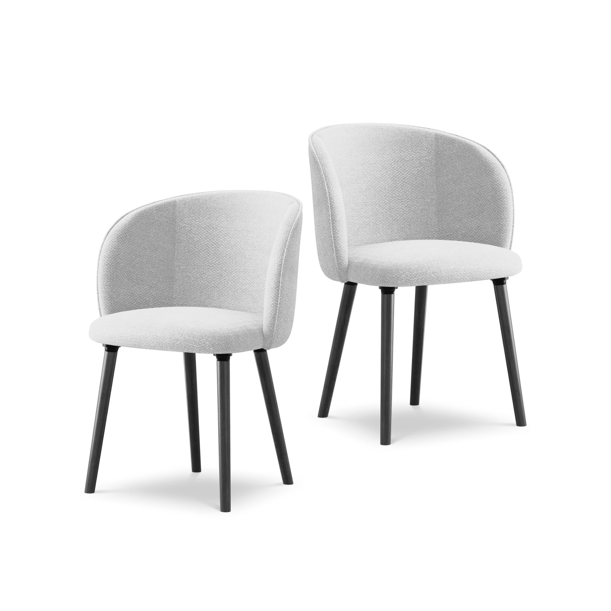 Stoel MAIA zilveren boucle met zwarte eiken basis