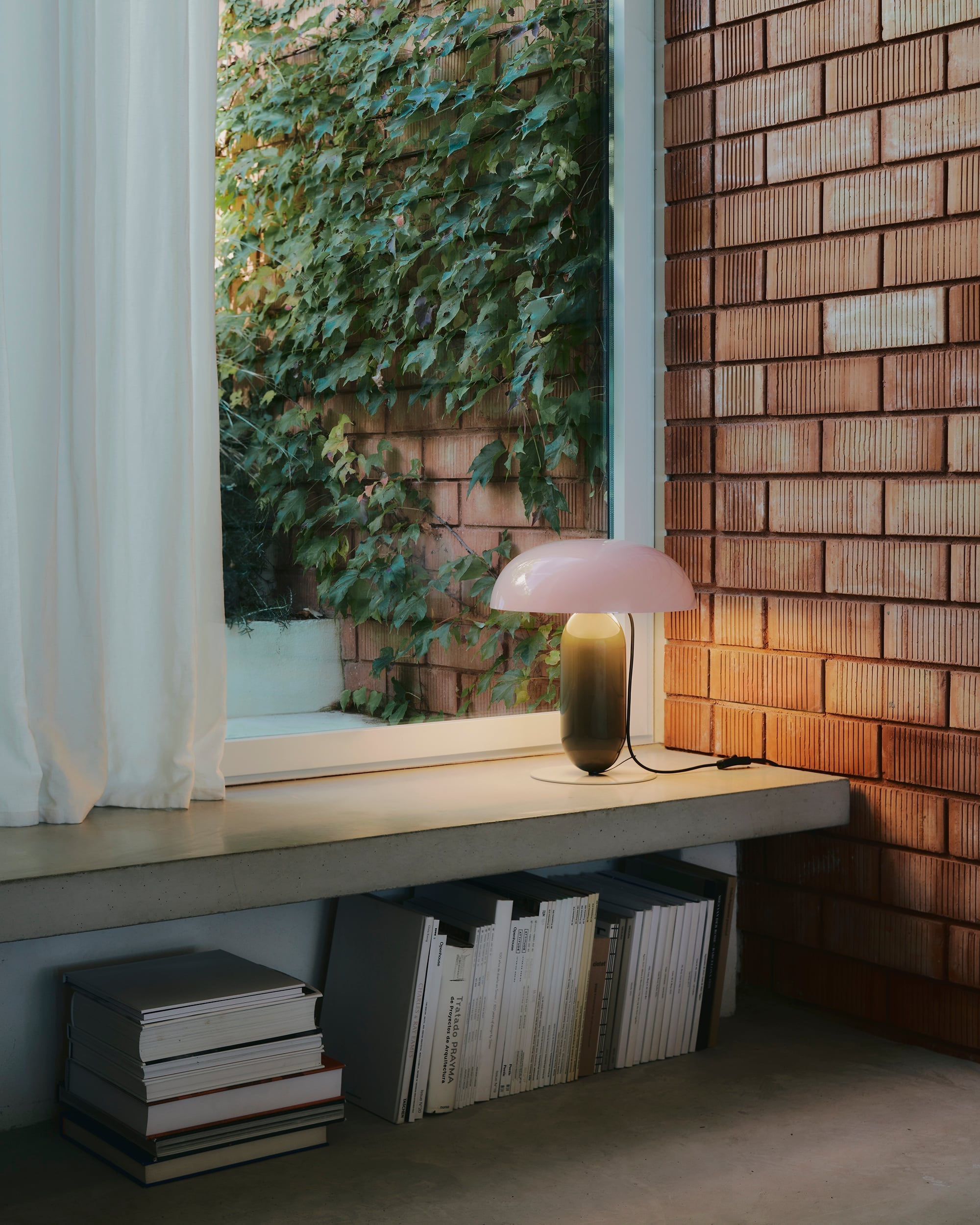 Lampa stołowa GAMBOSA różowy z zieloną podstawą