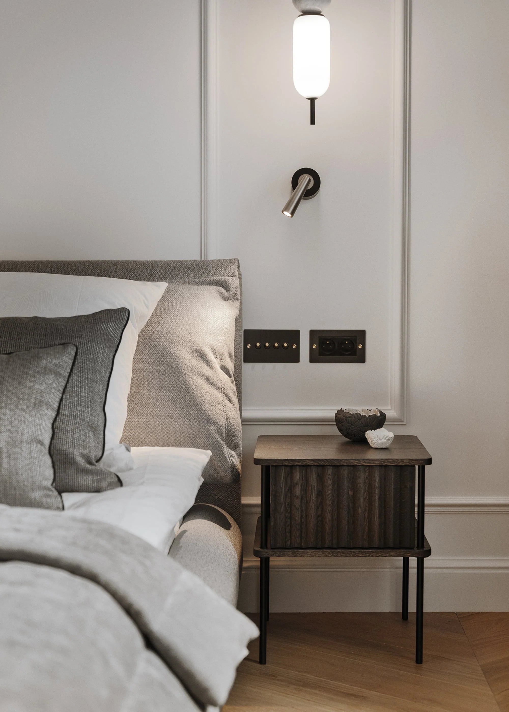 Szafka nocna MAYA ciemne drewno dębowe