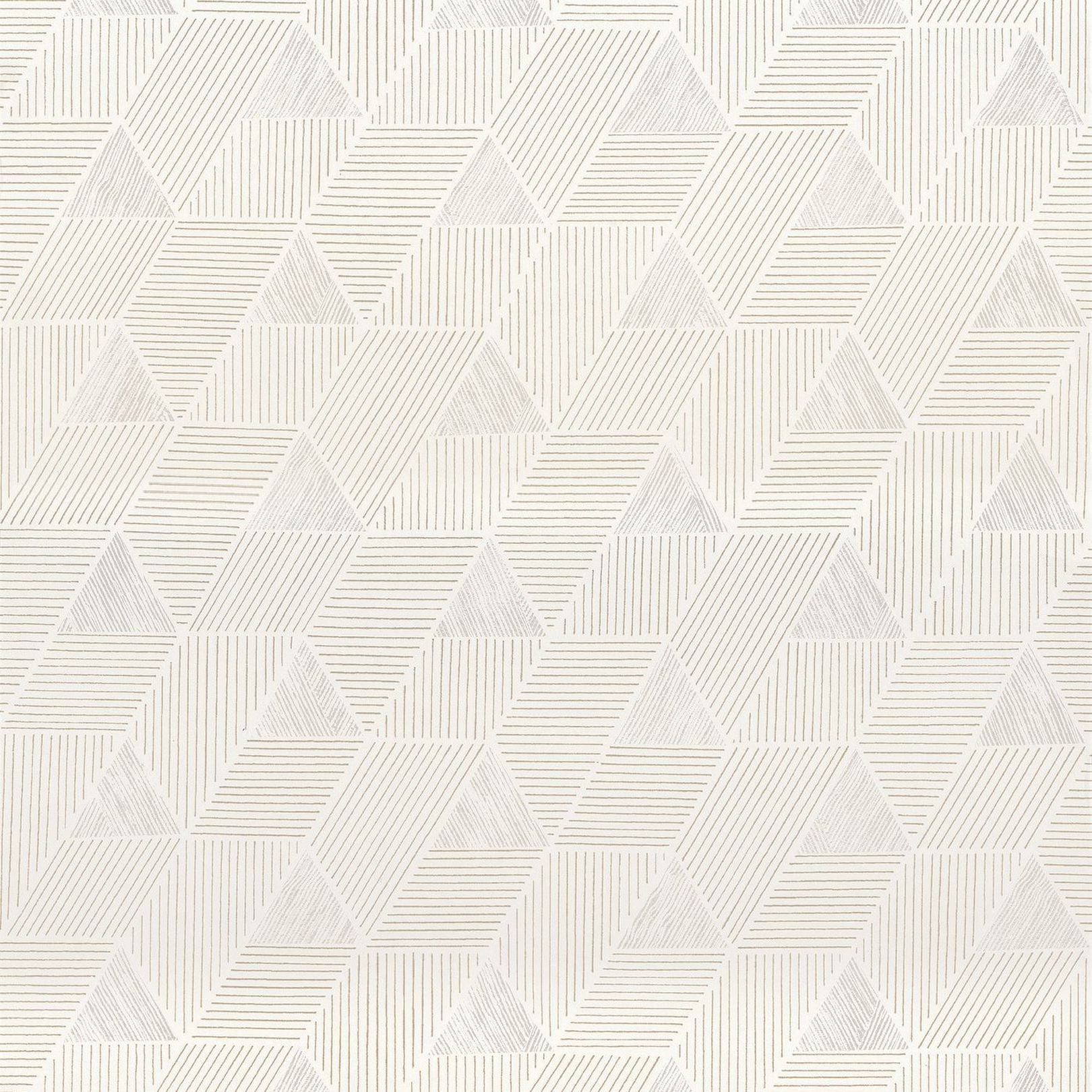 Structural wallpaper with geometric pattern MÉROÉ - WHITE/GOLD white with gold