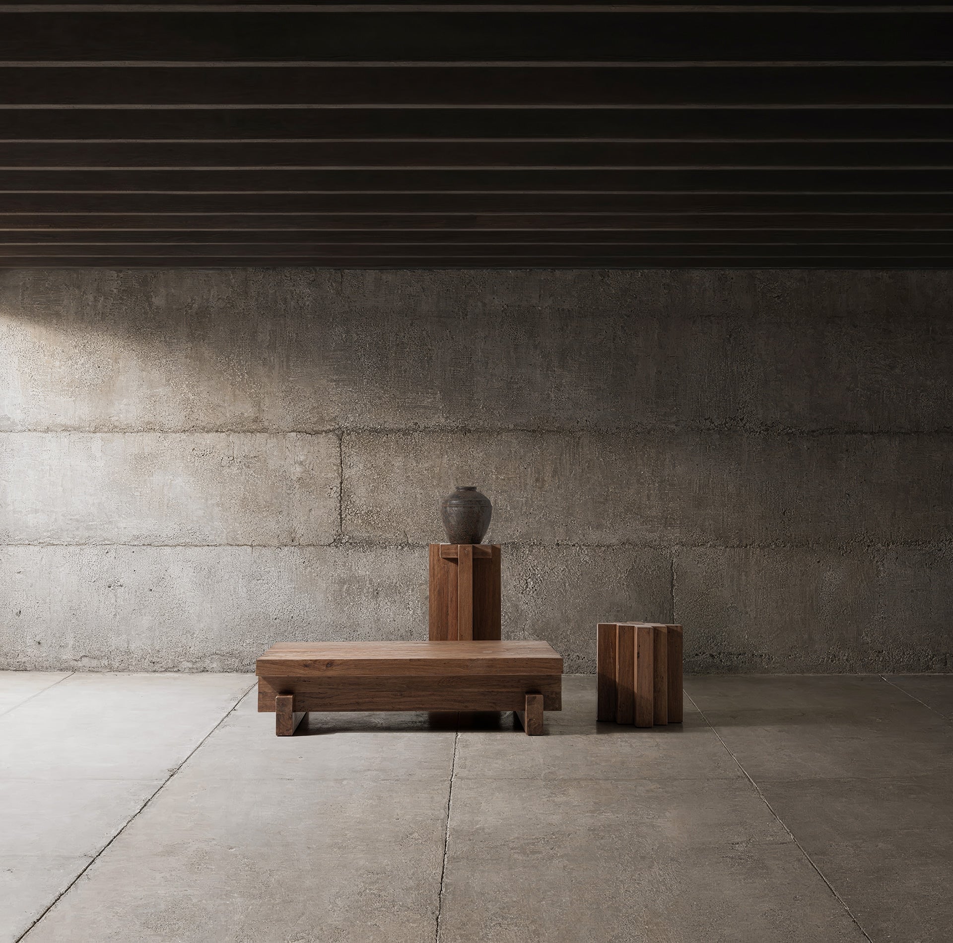 Bijzettafel BRUTALIST gerecycled hout