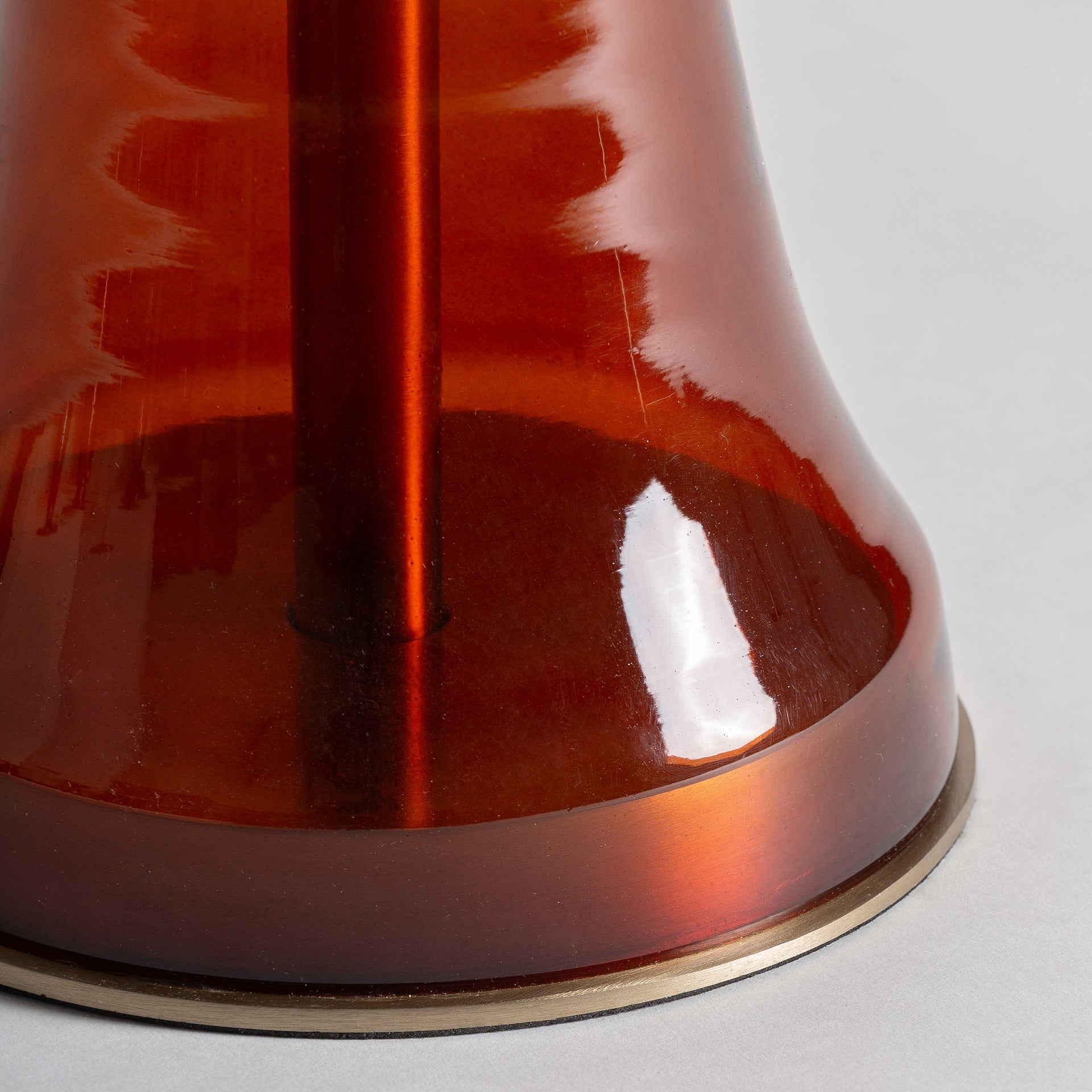 COLMAR Side Table with Orange Glass and Marble Top