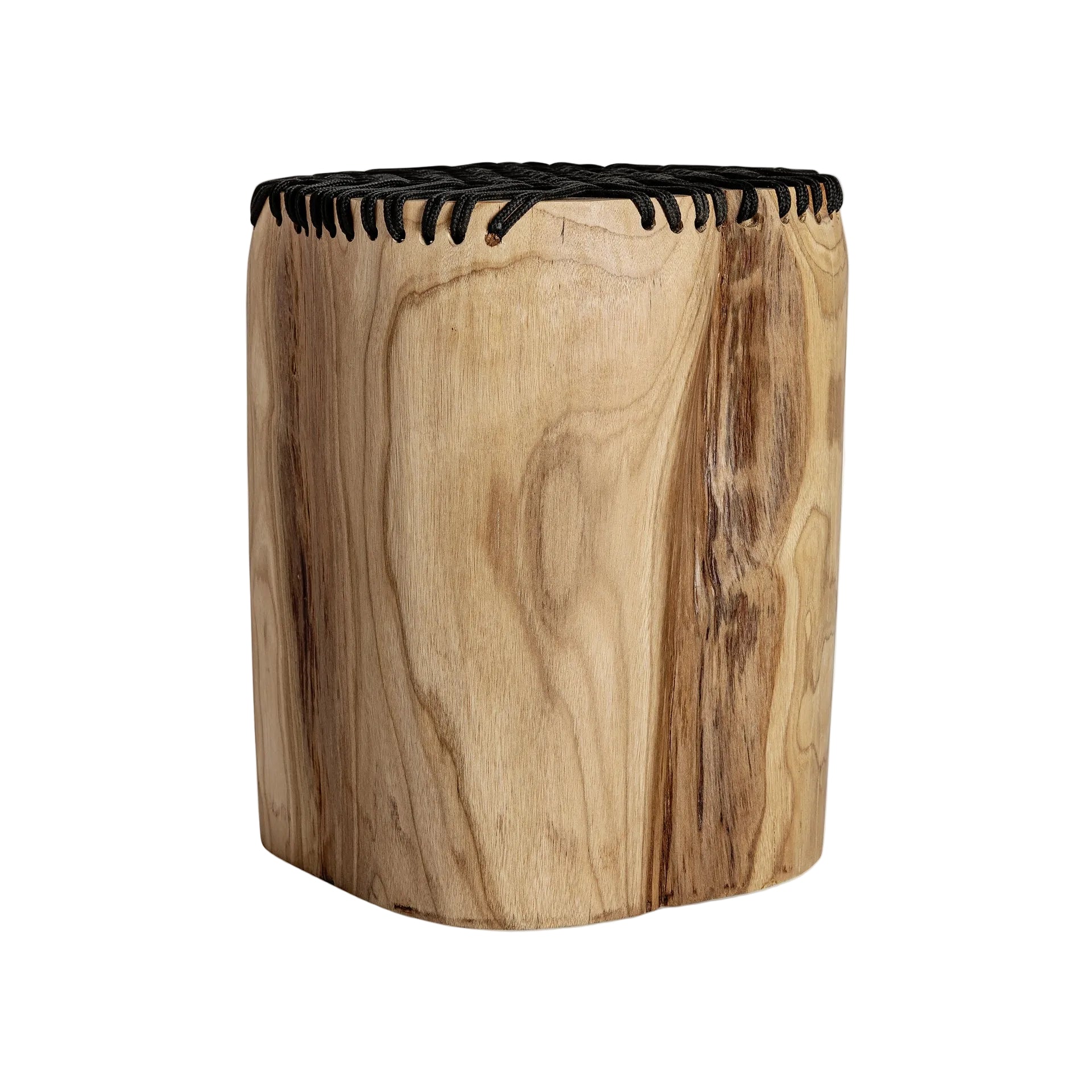 OBERNAI Side Table Suar Wood with Black Rope