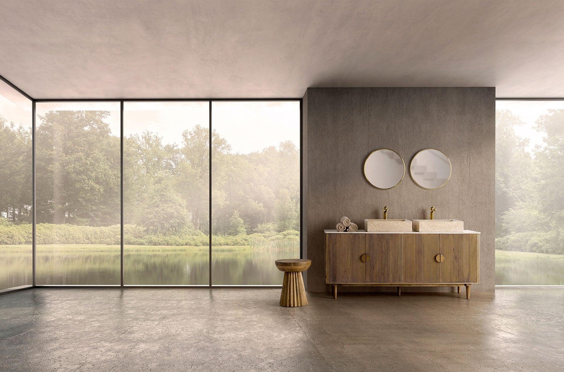 PLISSÉ WOOD salontafel zwart mango hout