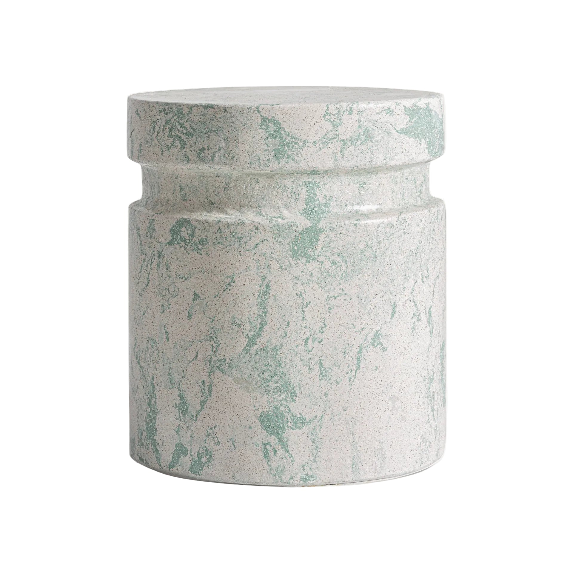 Zijtafel WATERN crème met groene terrazzo