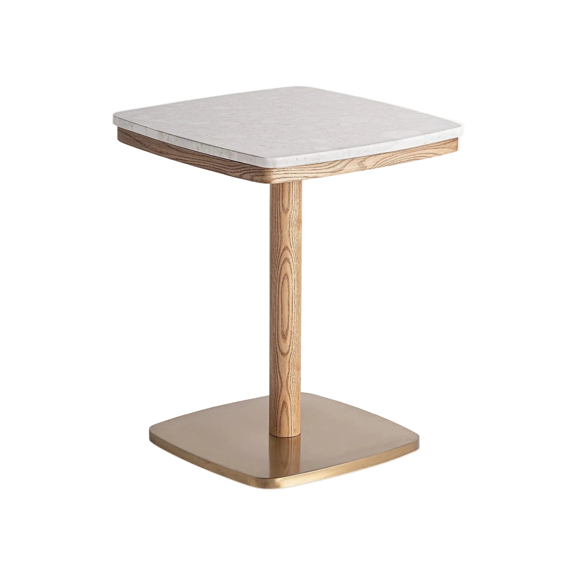 Barhocker ALFERCE cremefarbenes Terrazzo mit Holzgestell