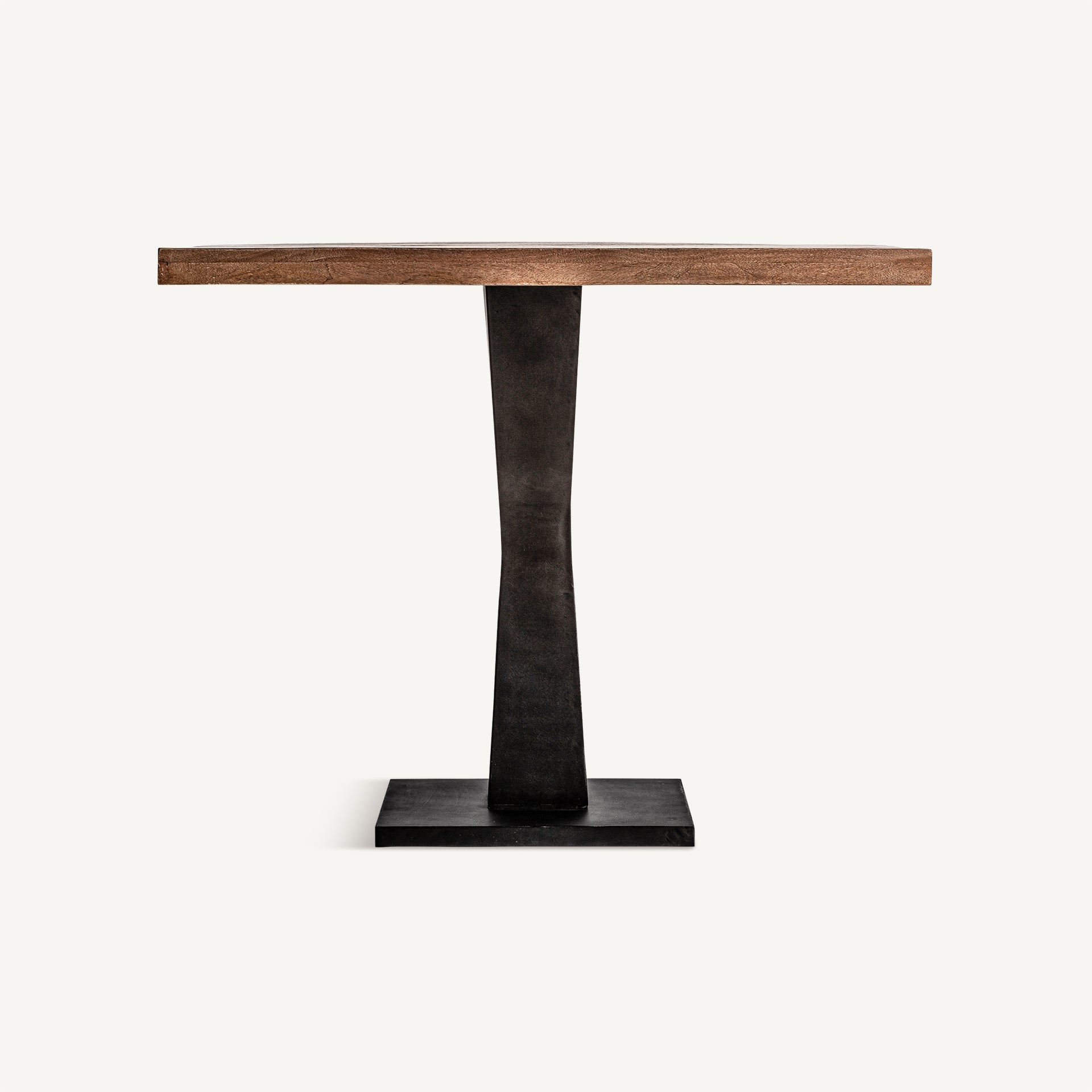 BUGLE Bar Table in Mango Wood with Black Base