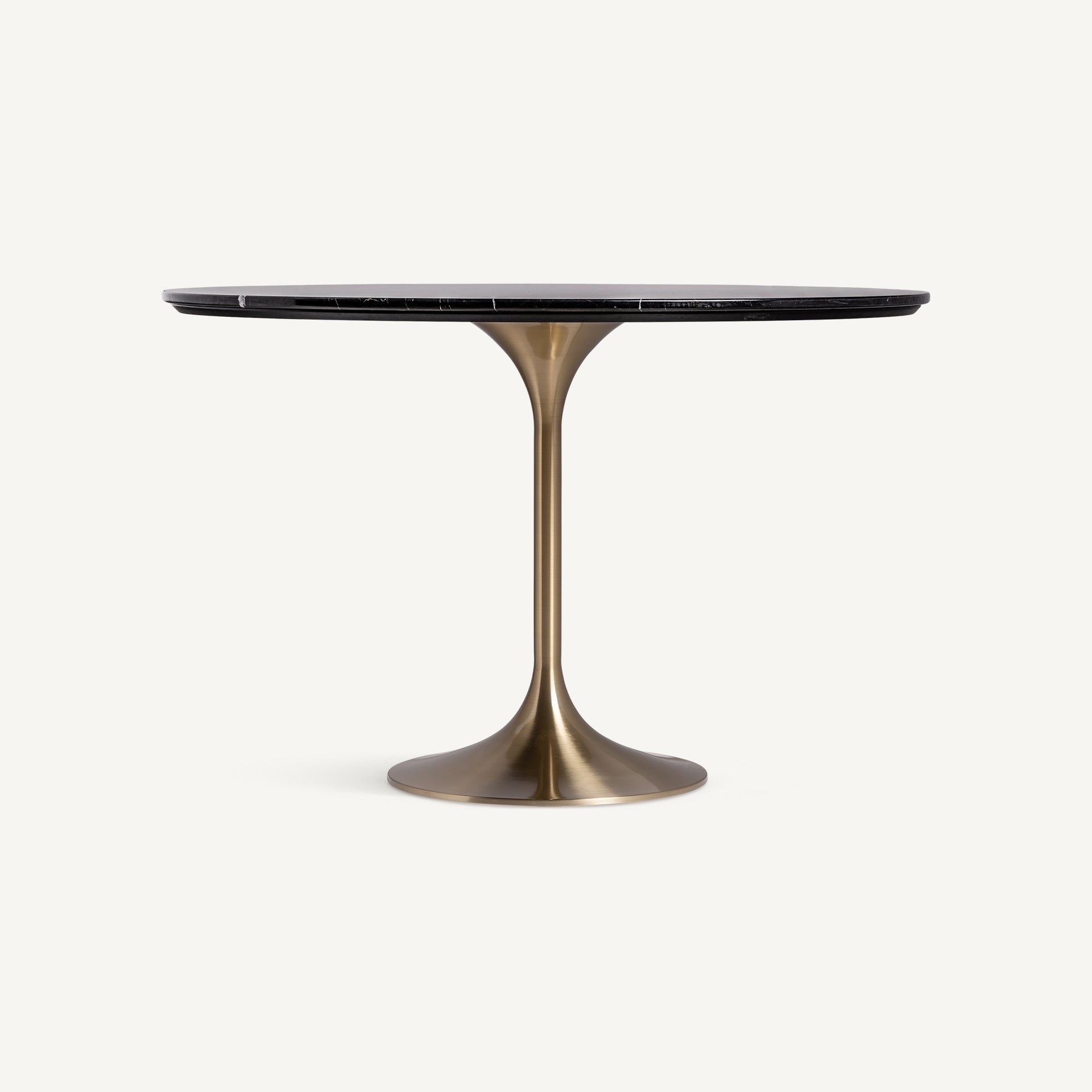 Ronde tafel KELHEIM zwart porselein met gouden basis