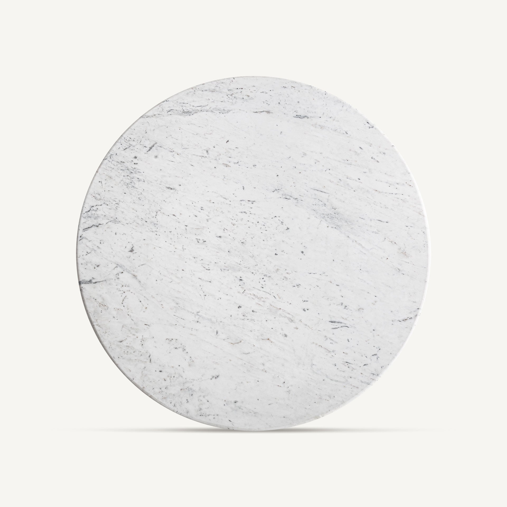 Runder Tisch PLISSÉ aus Mangoholz mit Marmorplatte