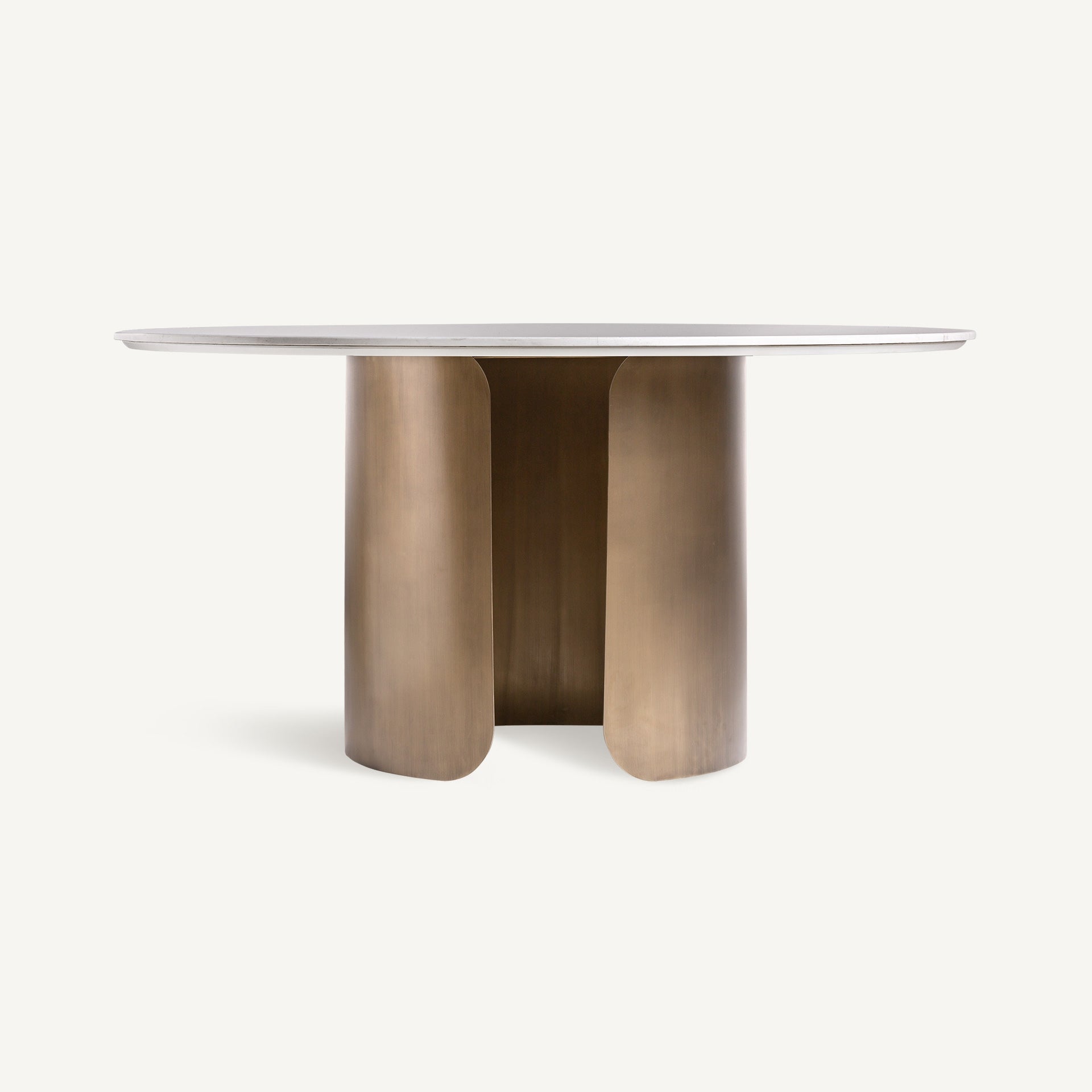Ronde tafel VIMPERK van porselein met gouden basis