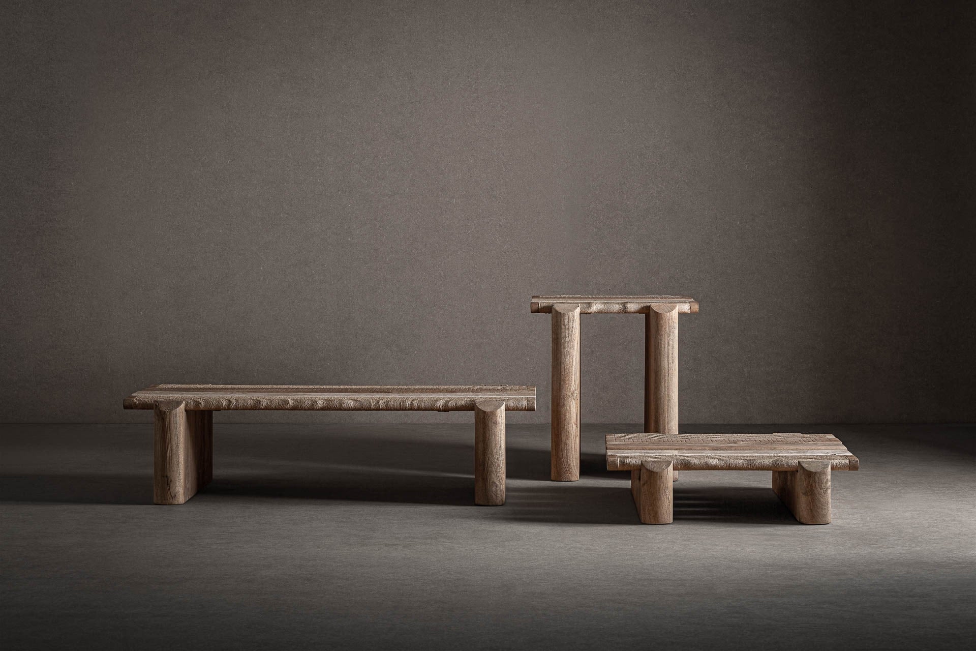 Salontafel JACQUARD mango hout met marmer