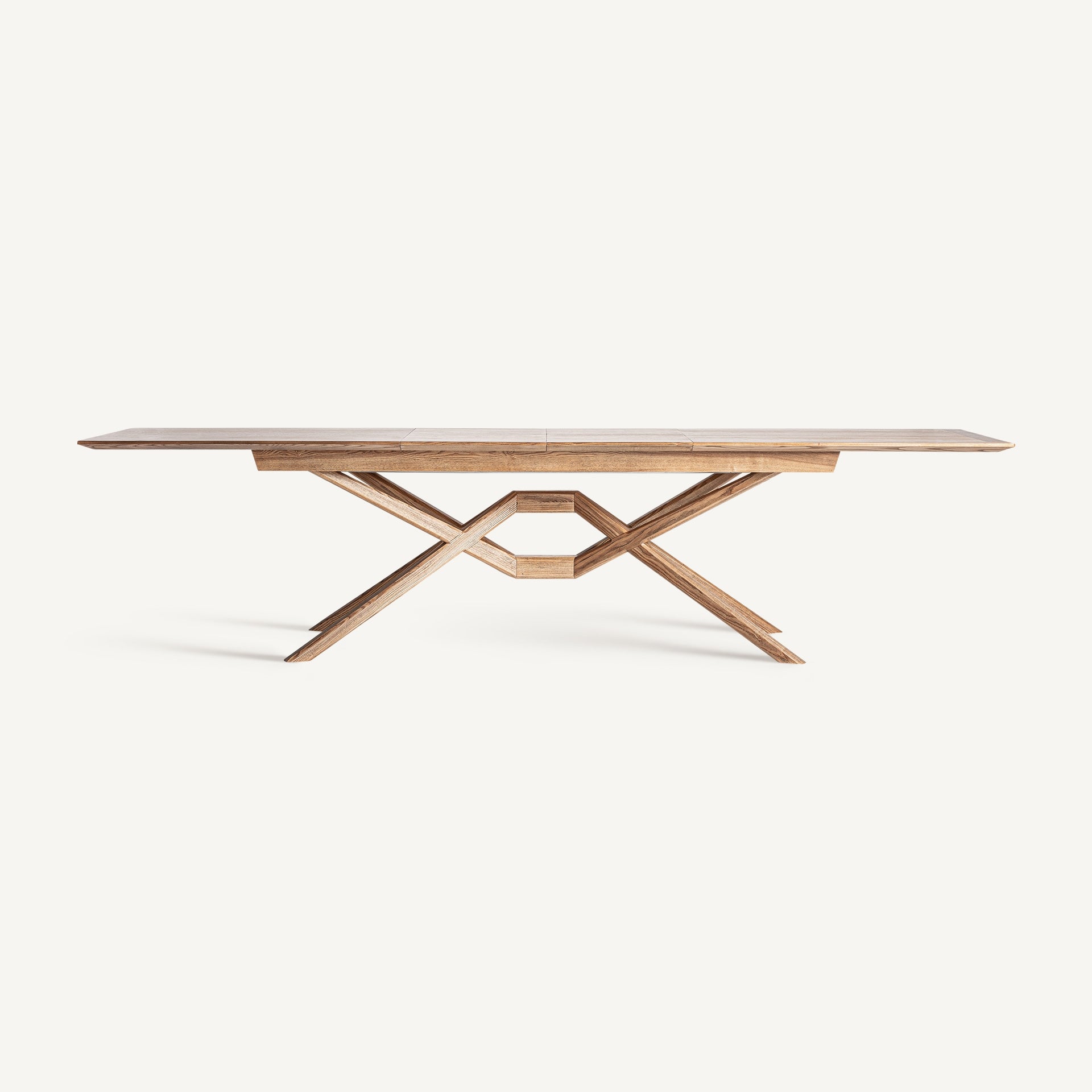 VREBOS Extendable Table in Ash Wood with Veneer