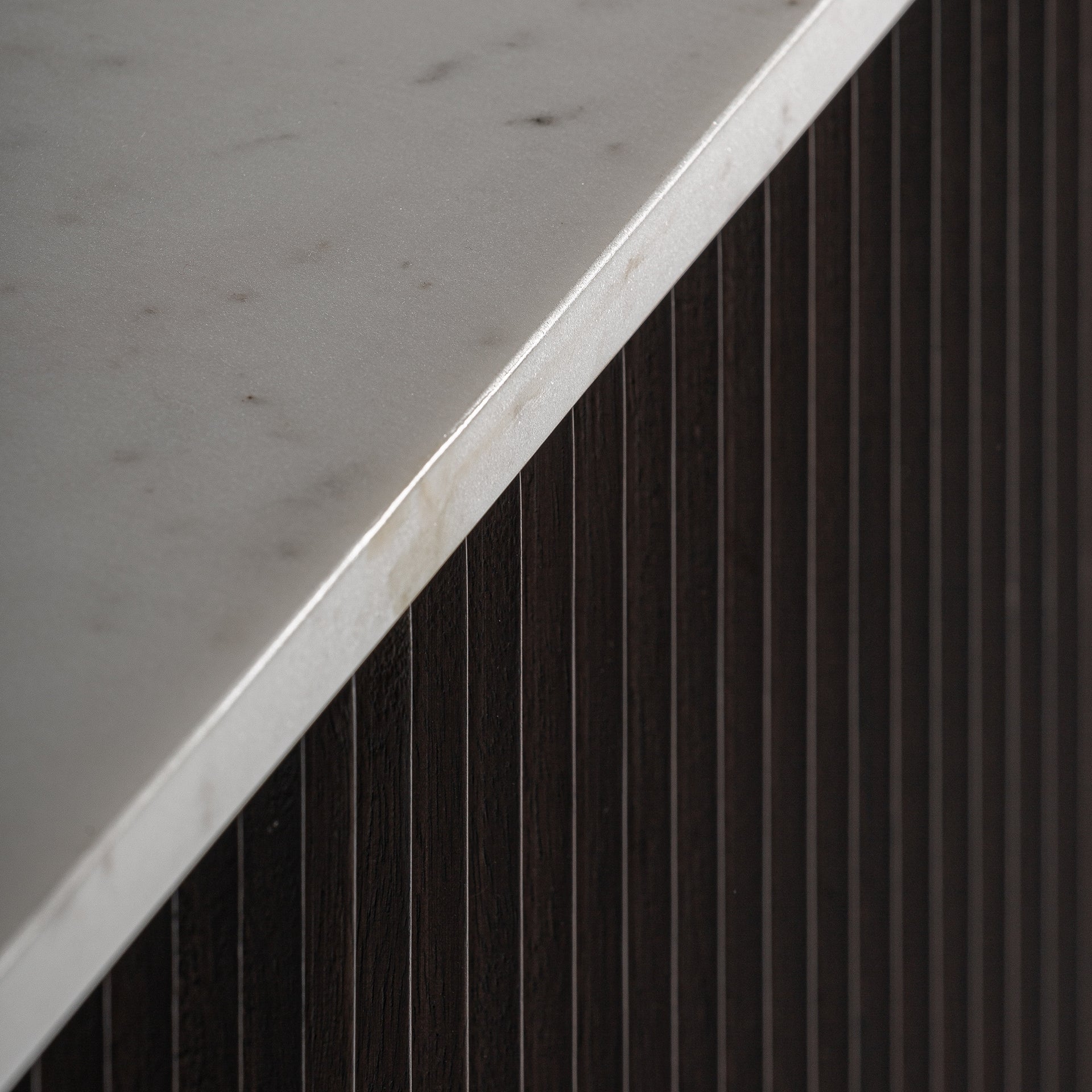 CENVES TV Stand in Mango Wood with Marble Top