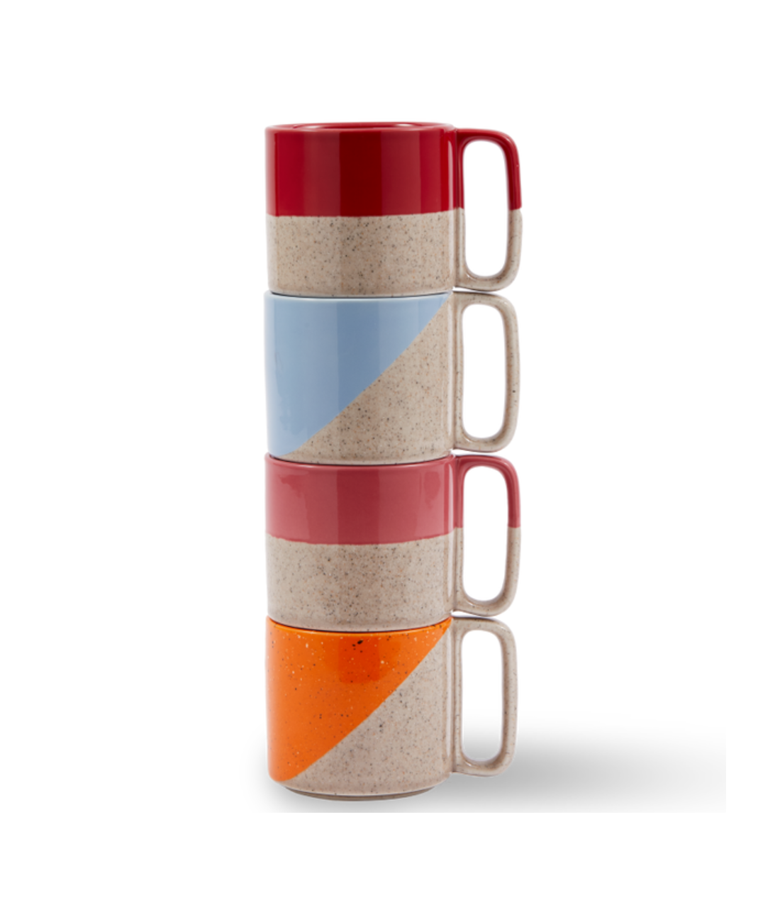 Multicolored STACKING Mug Set with Beige