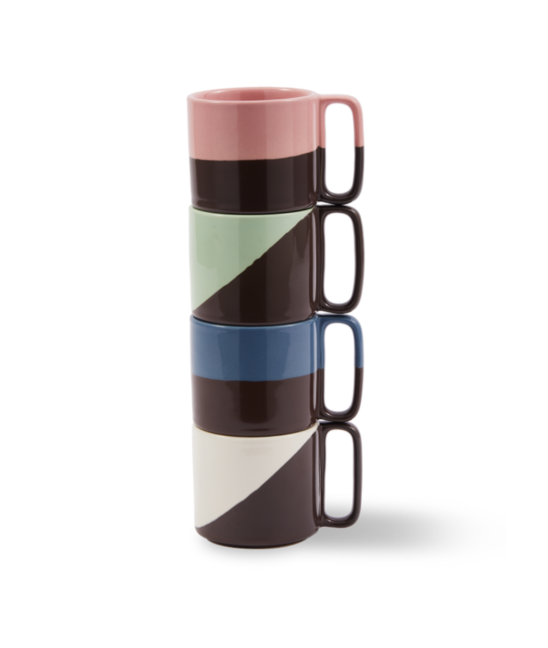 Kleurenset STAPELBARE mokken met donkergrijs