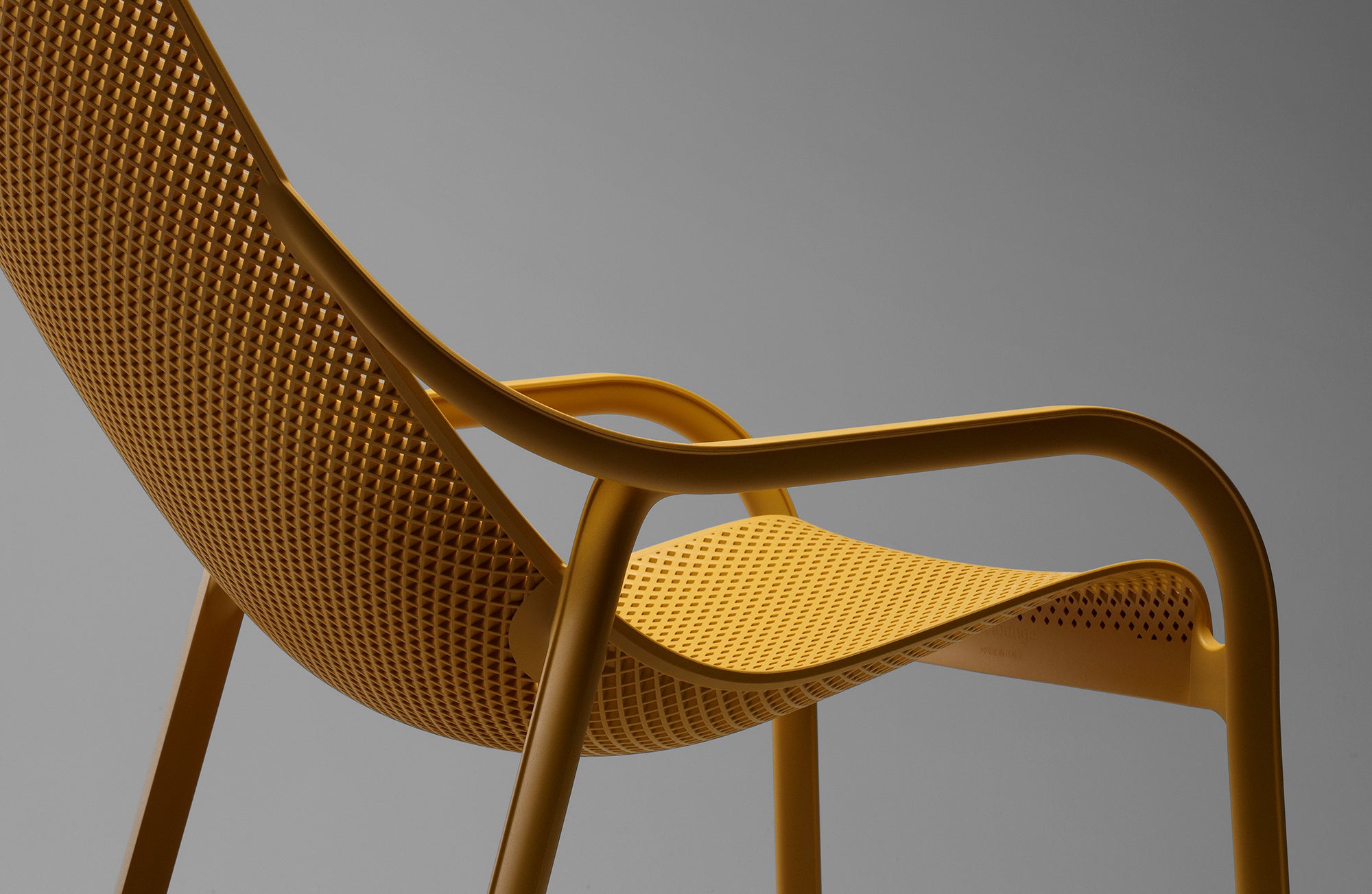Buitenfauteuil NET mosterdkleurig