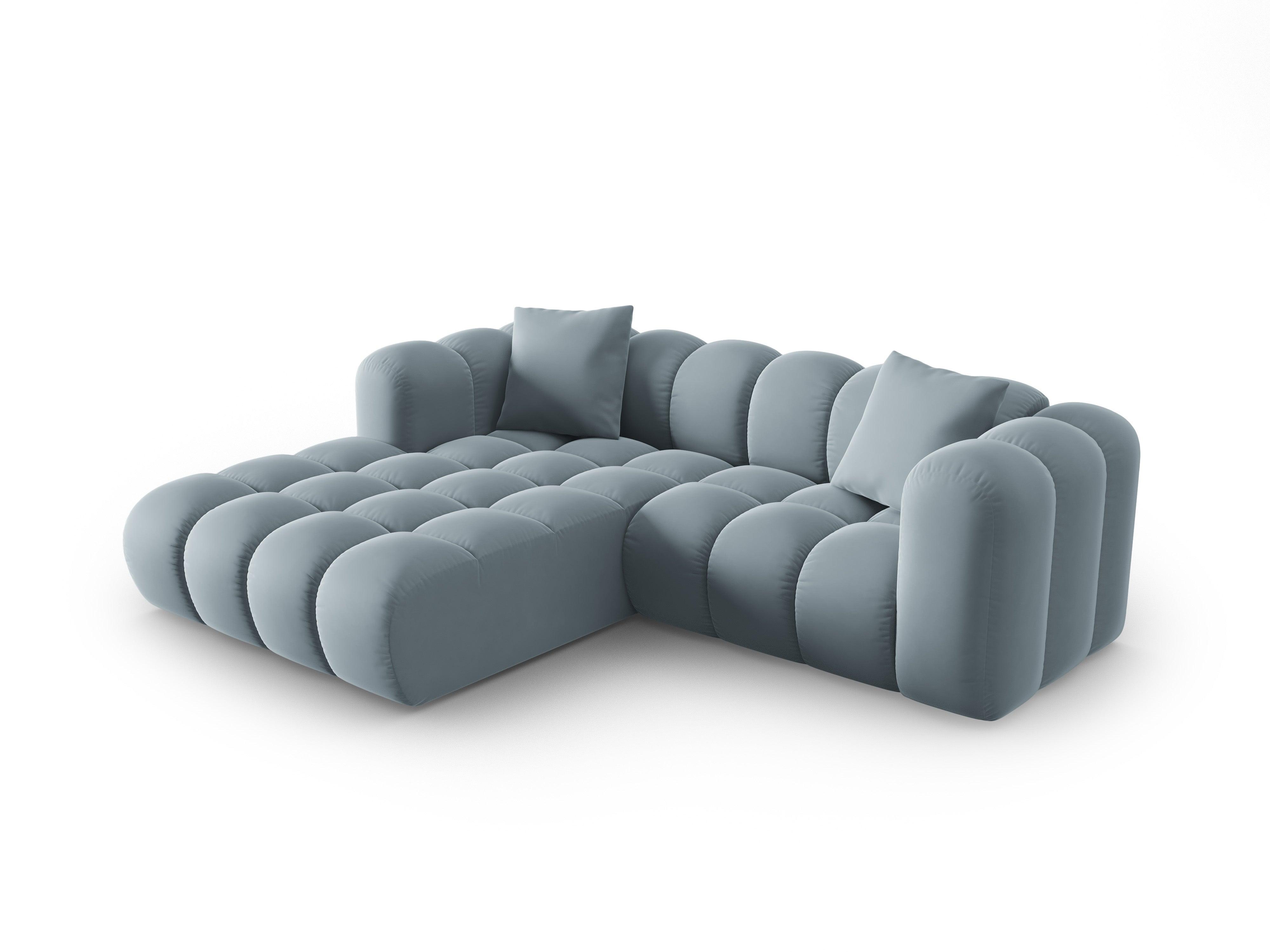 Narożnik aksamitny 3-osobowy lewostronny HALLEY jasnoniebieski Windsor & Co    Eye on Design