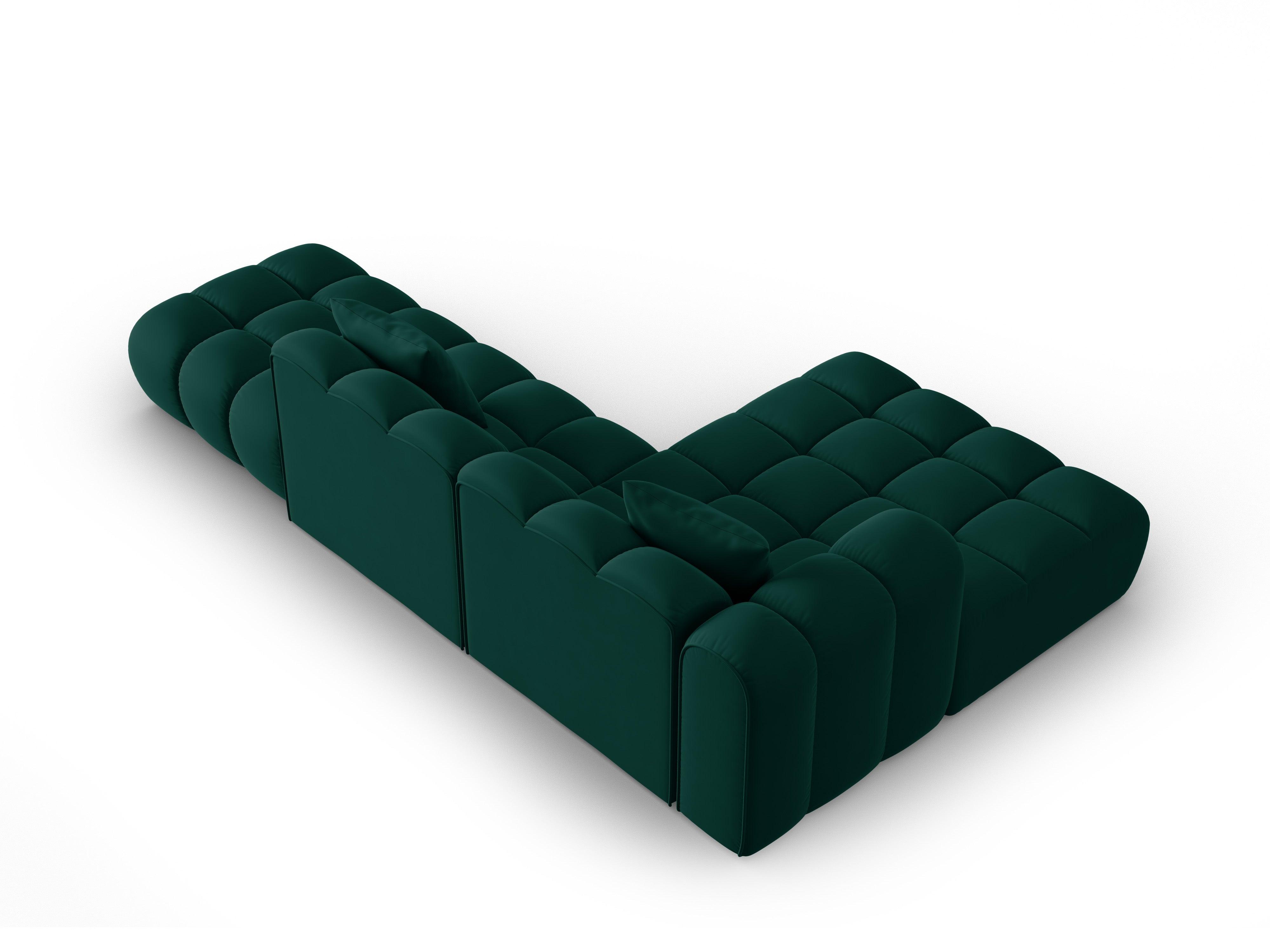 Narożnik aksamitny 5-osobowy lewostronny HALLEY butelkowa zieleń Windsor & Co    Eye on Design