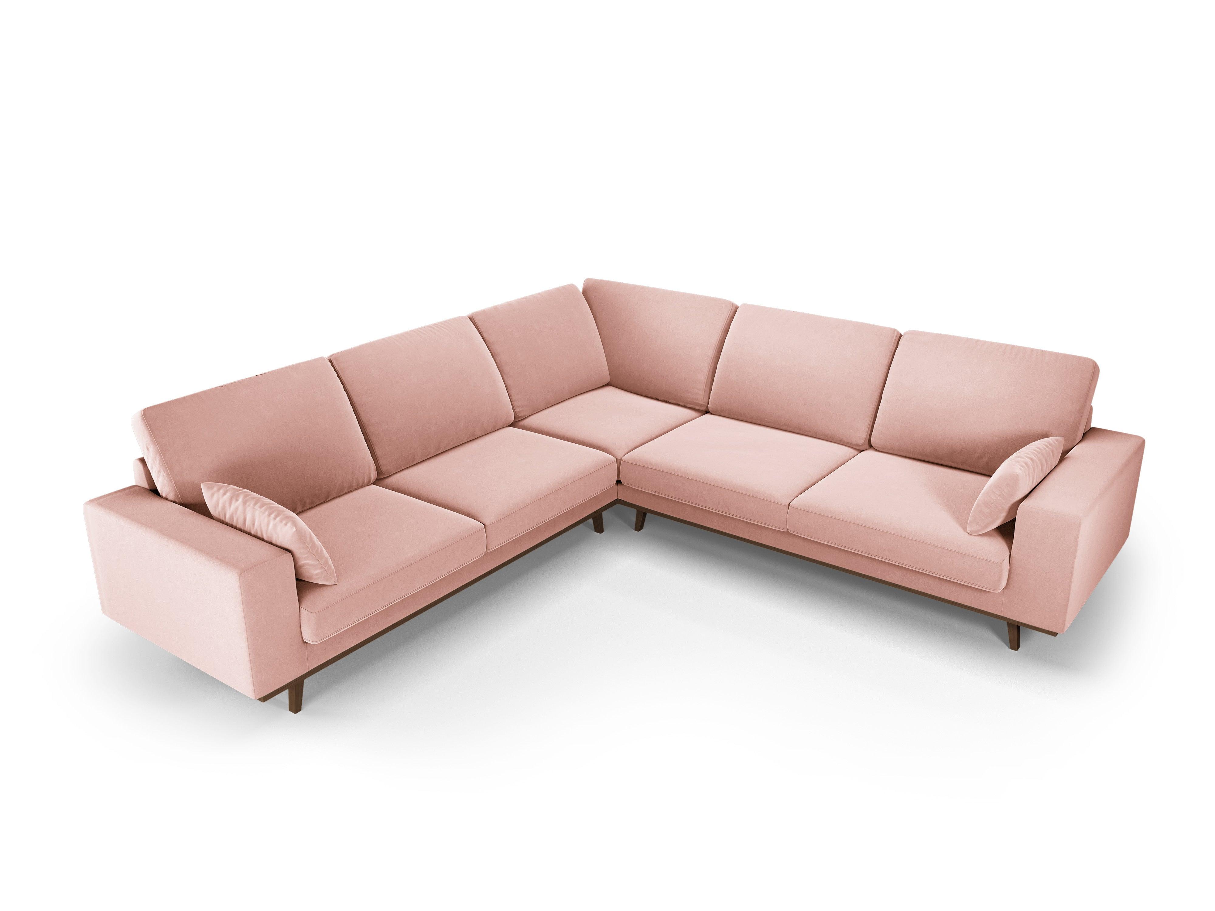 Narożnik aksamitny 5-osobowy symetryczny HEBE różowy Mazzini Sofas    Eye on Design