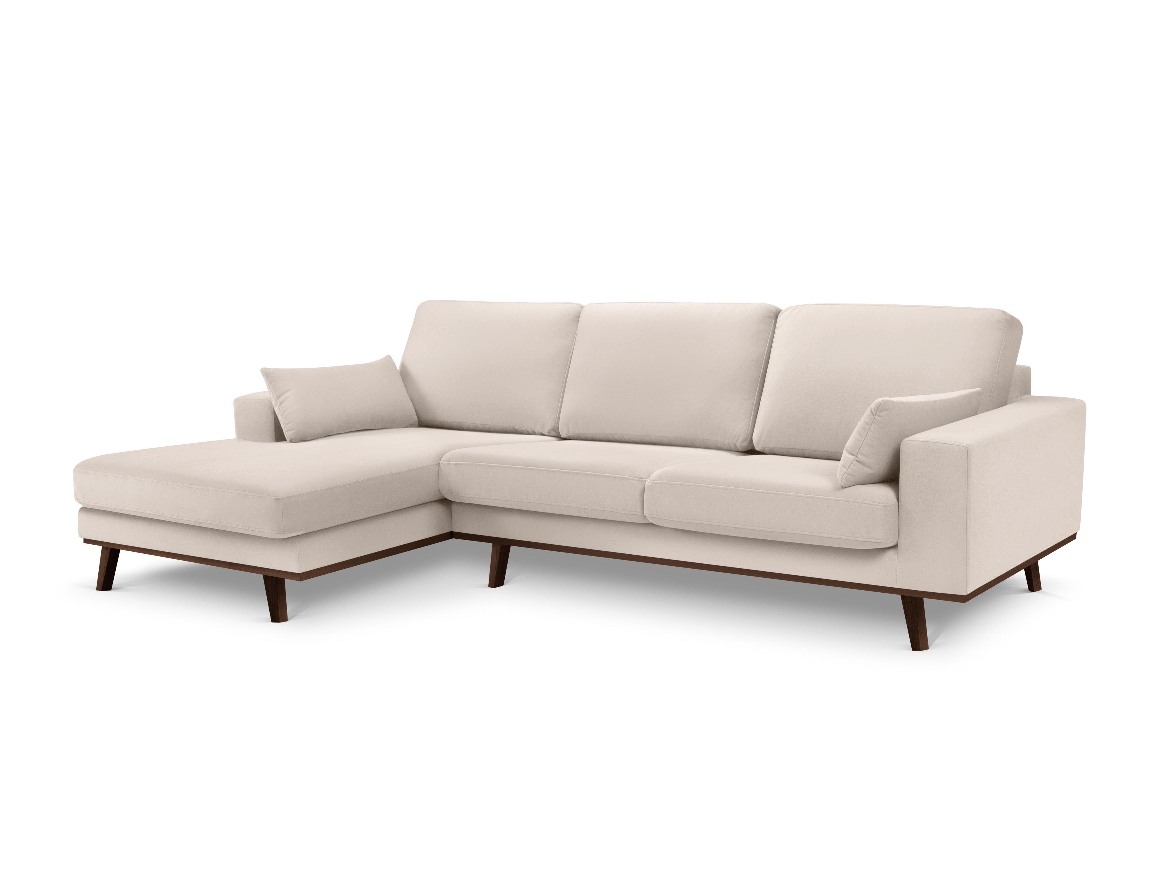 Narożnik aksamitny lewostronny HEBE beżowy Mazzini Sofas    Eye on Design