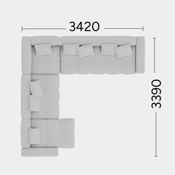 Narożnik lewostronny TUFTI Rosanero 342x339 cm Grupa 0  Eye on Design
