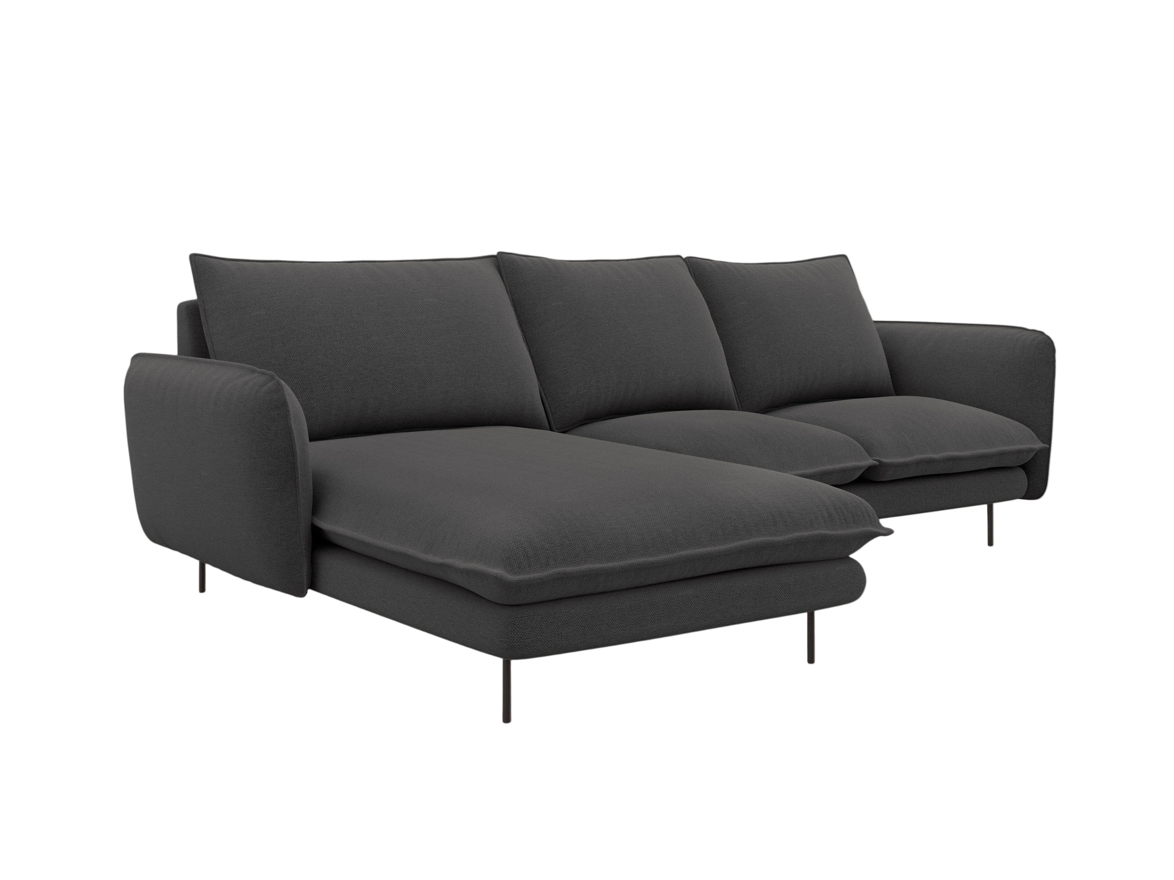 Narożnik lewostronny VIENNA ciemnoszary z czarną podstawą Cosmopolitan Design    Eye on Design