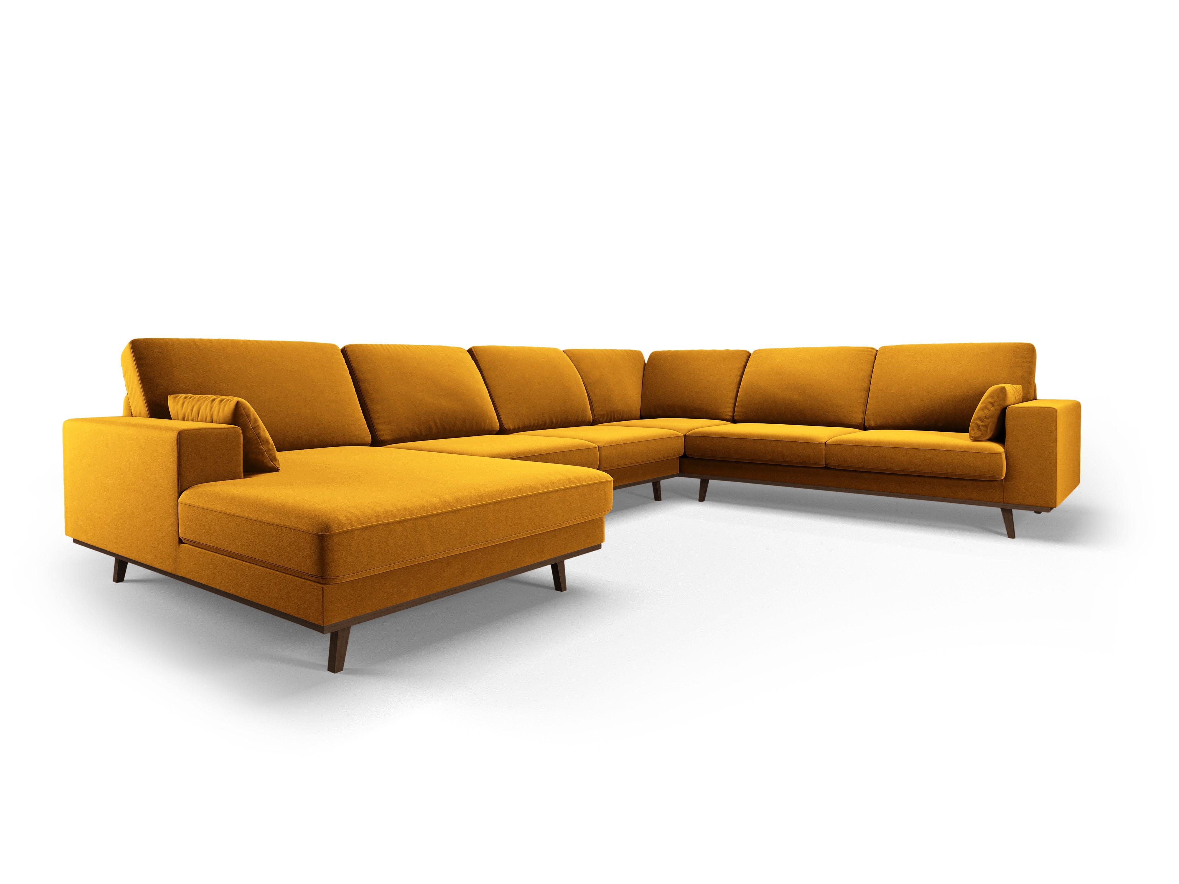 Narożnik prawostronny aksamitny panoramiczny HEBE żółty Mazzini Sofas    Eye on Design