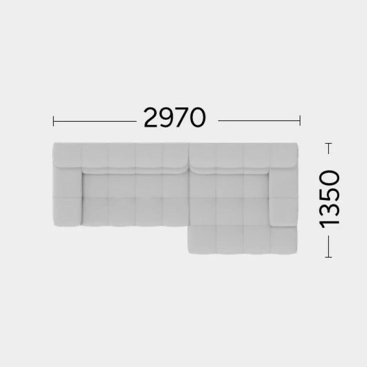 Narożnik prawostronny CHLOE Rosanero 297x135 cm Grupa 0  Eye on Design