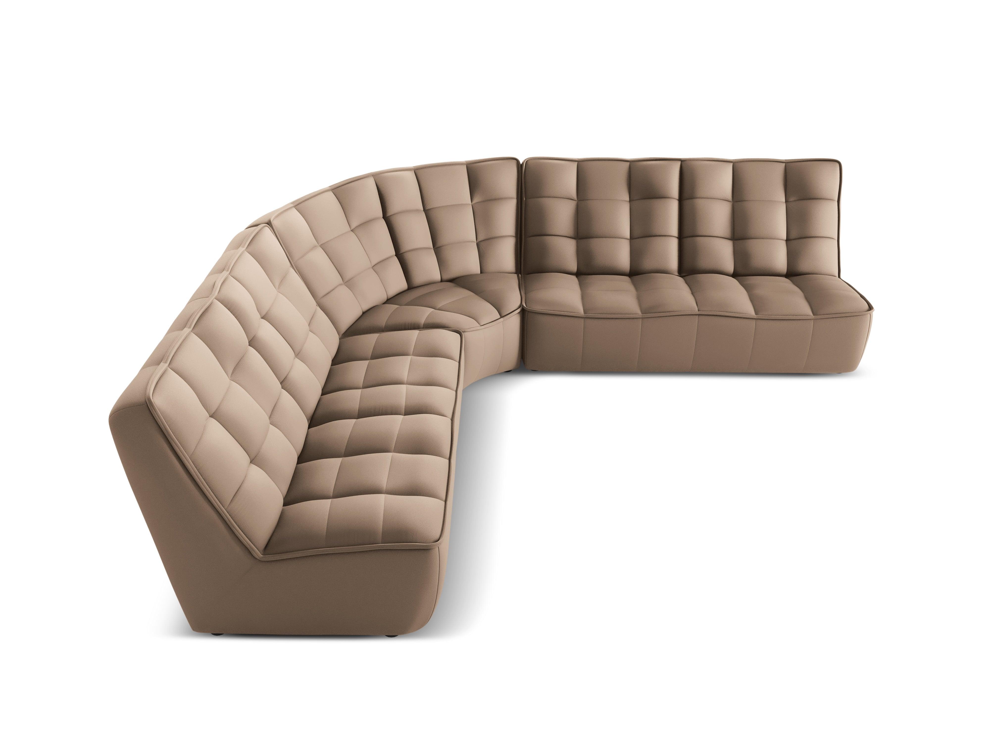 Narożnik skórzany symetryczny MONI cappuccino – sofa narożna