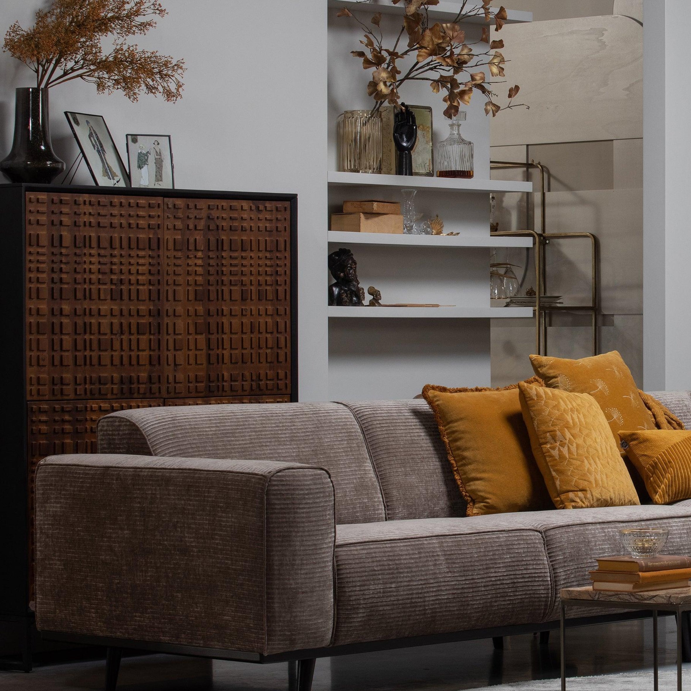 Sofa 4-sitzig STATEMENT hellbraun meliert