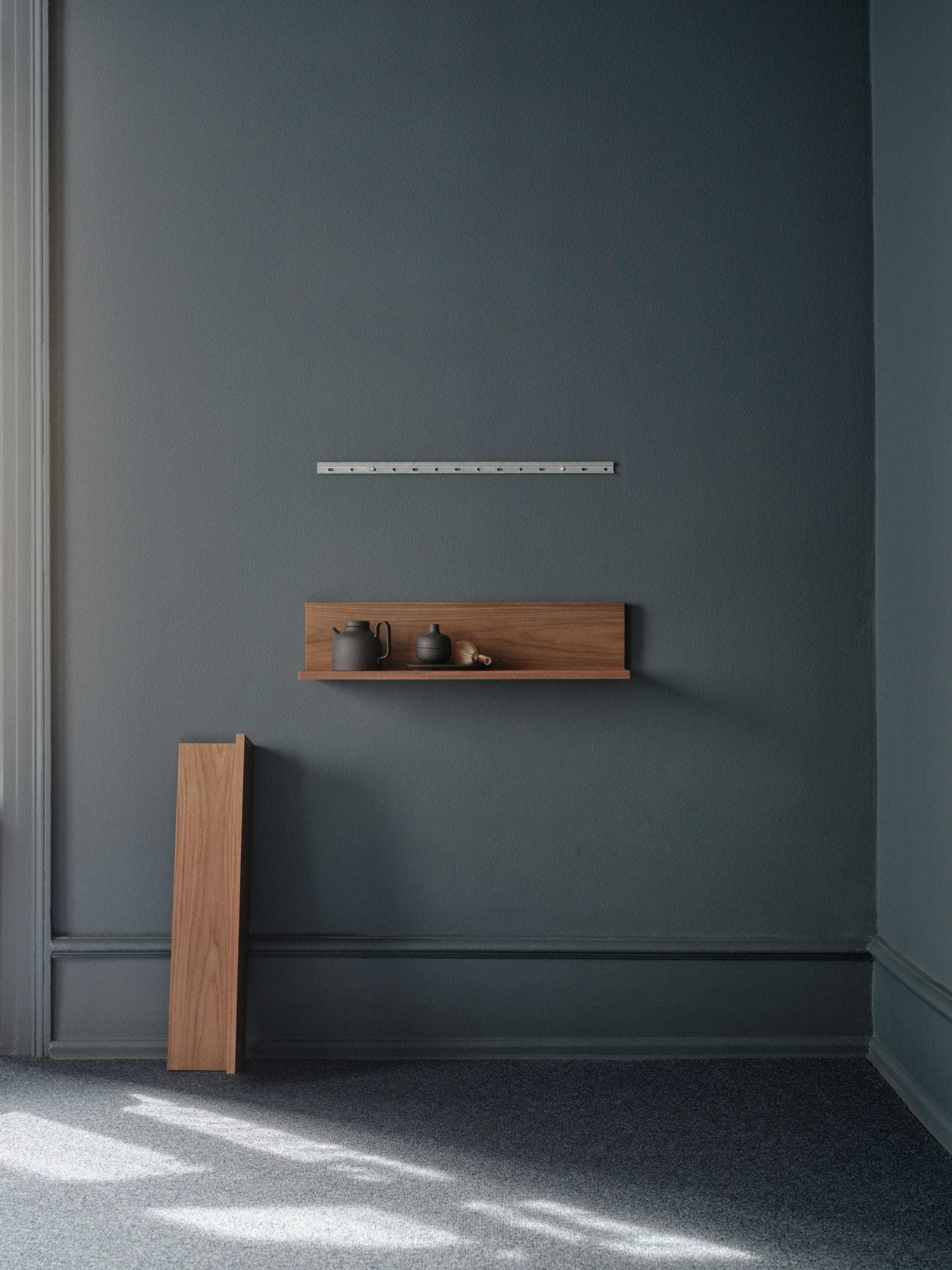 Tana nut veneer wall shelf