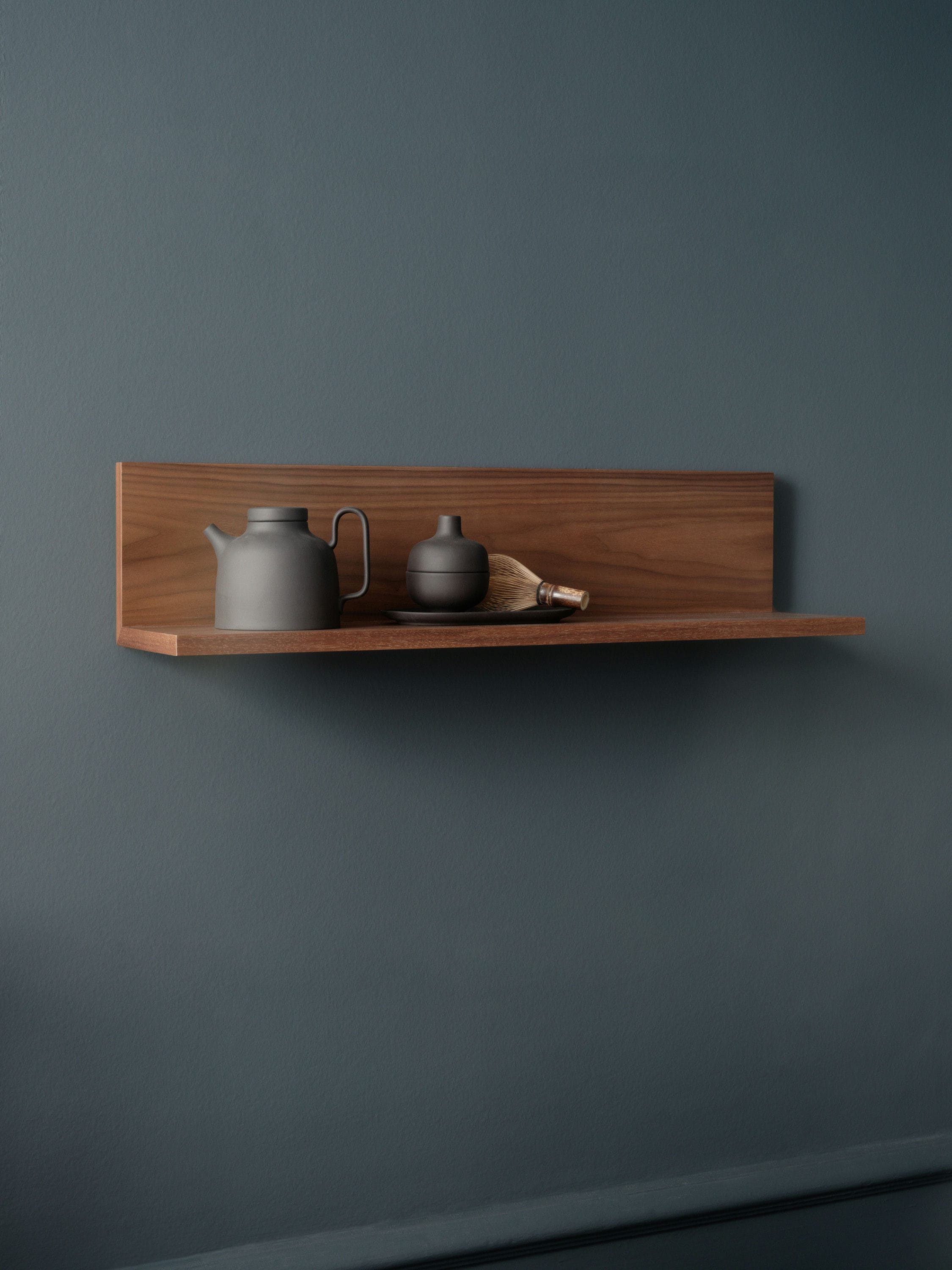 Tana nut veneer wall shelf