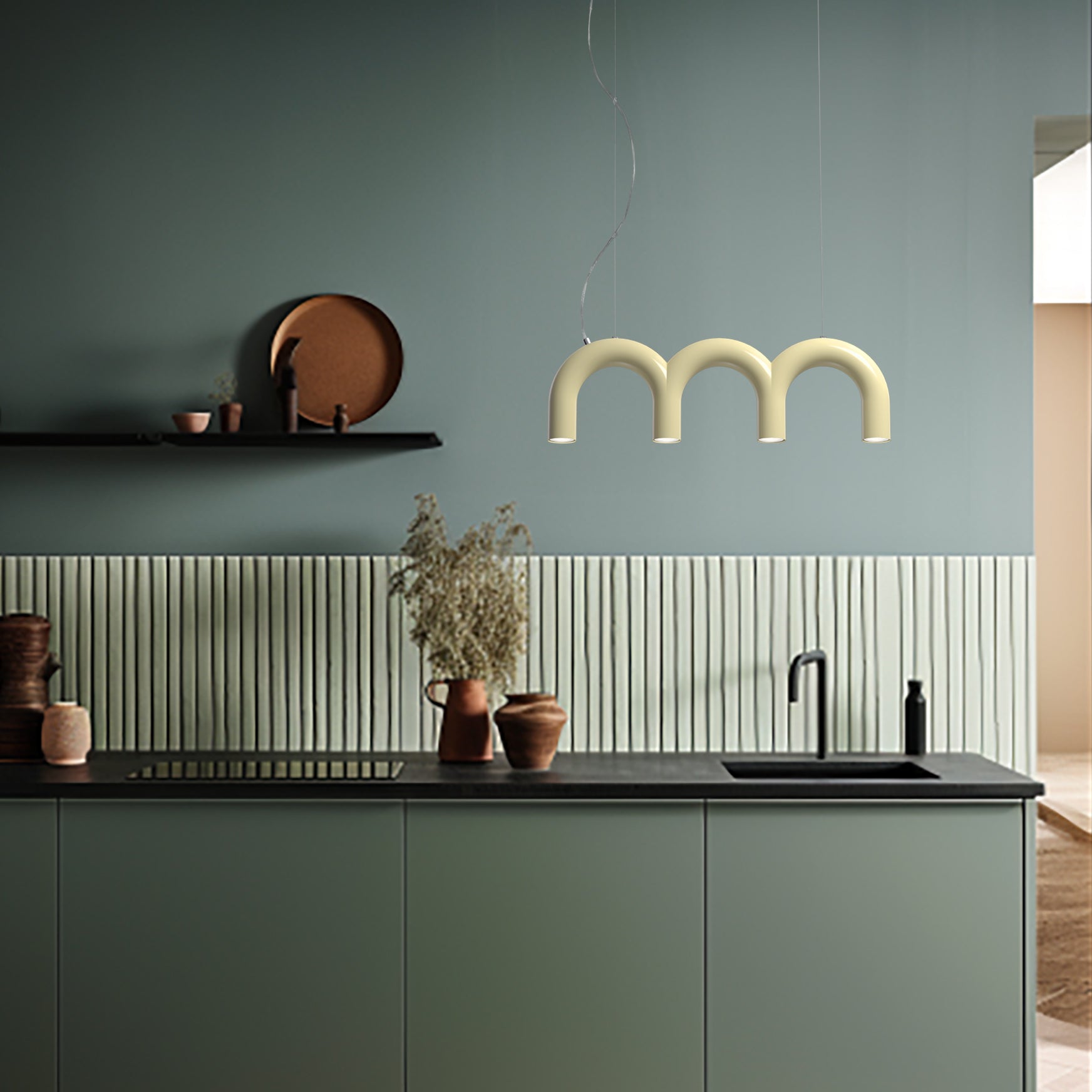 Hanglamp ARCH TRIPLETTE beige