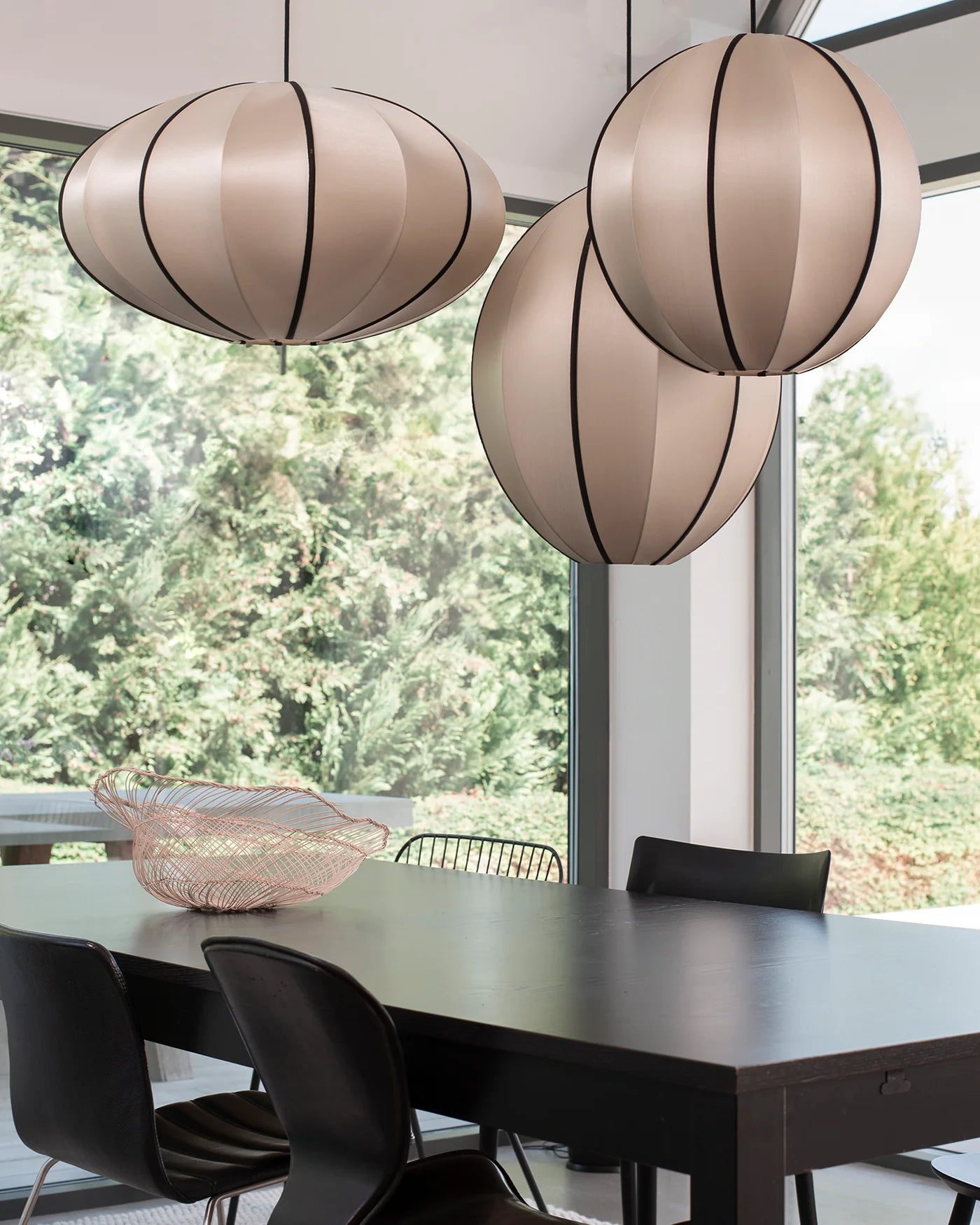 Beige OVAL lampshade with black