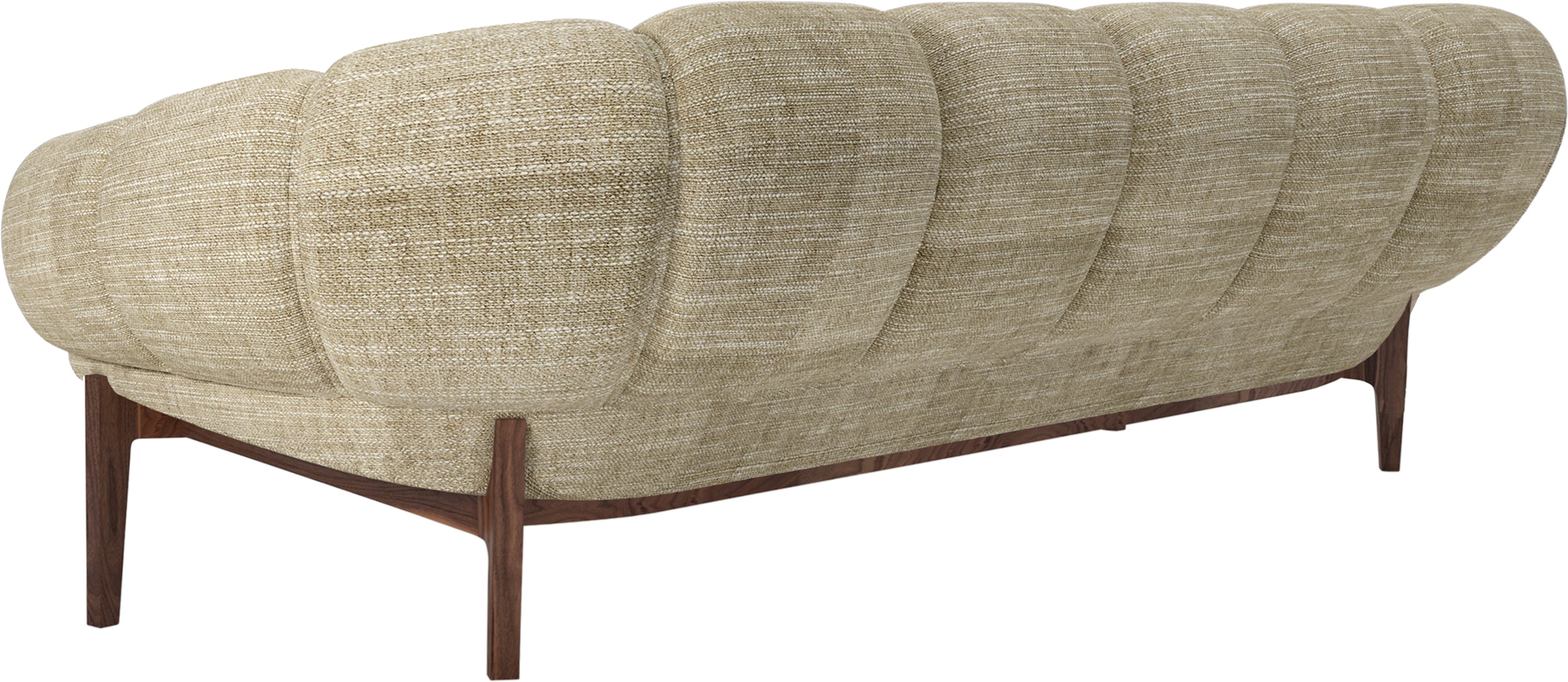 3-seater CROISSANT sofa upholstered with a walnut base