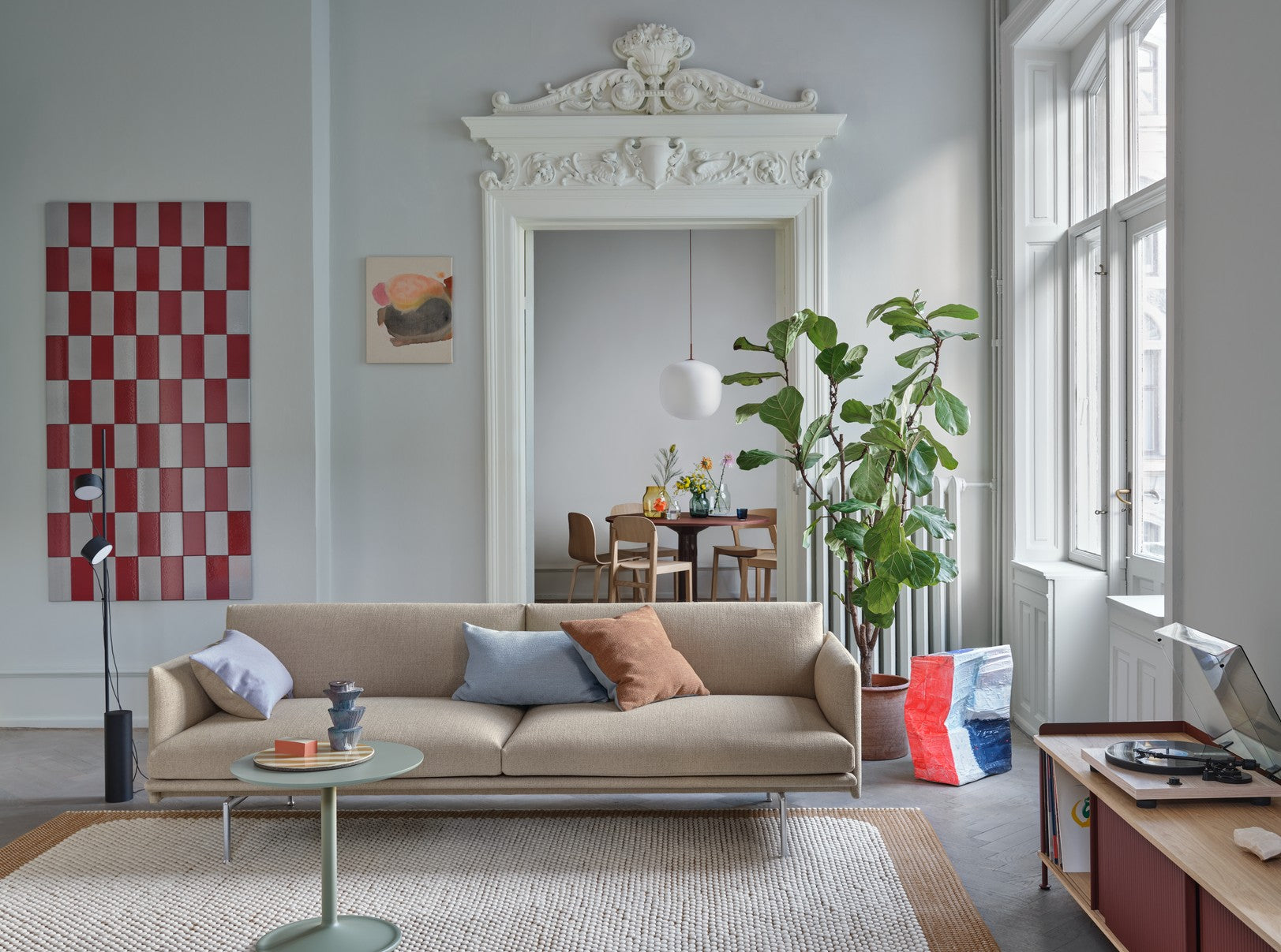 TAPijt PEBBLE oranje met beige