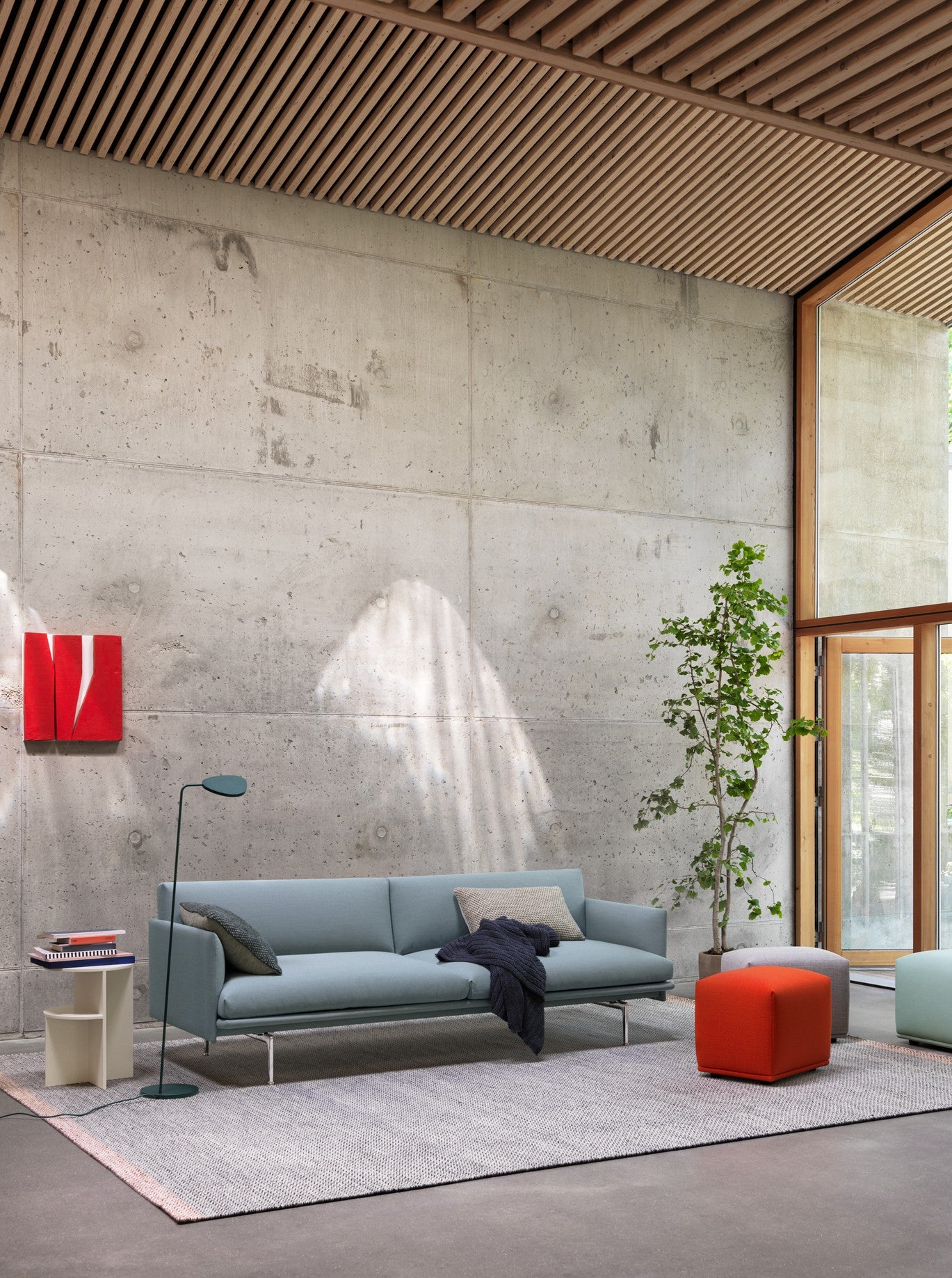 Vloerkleed PLY zwart-wit