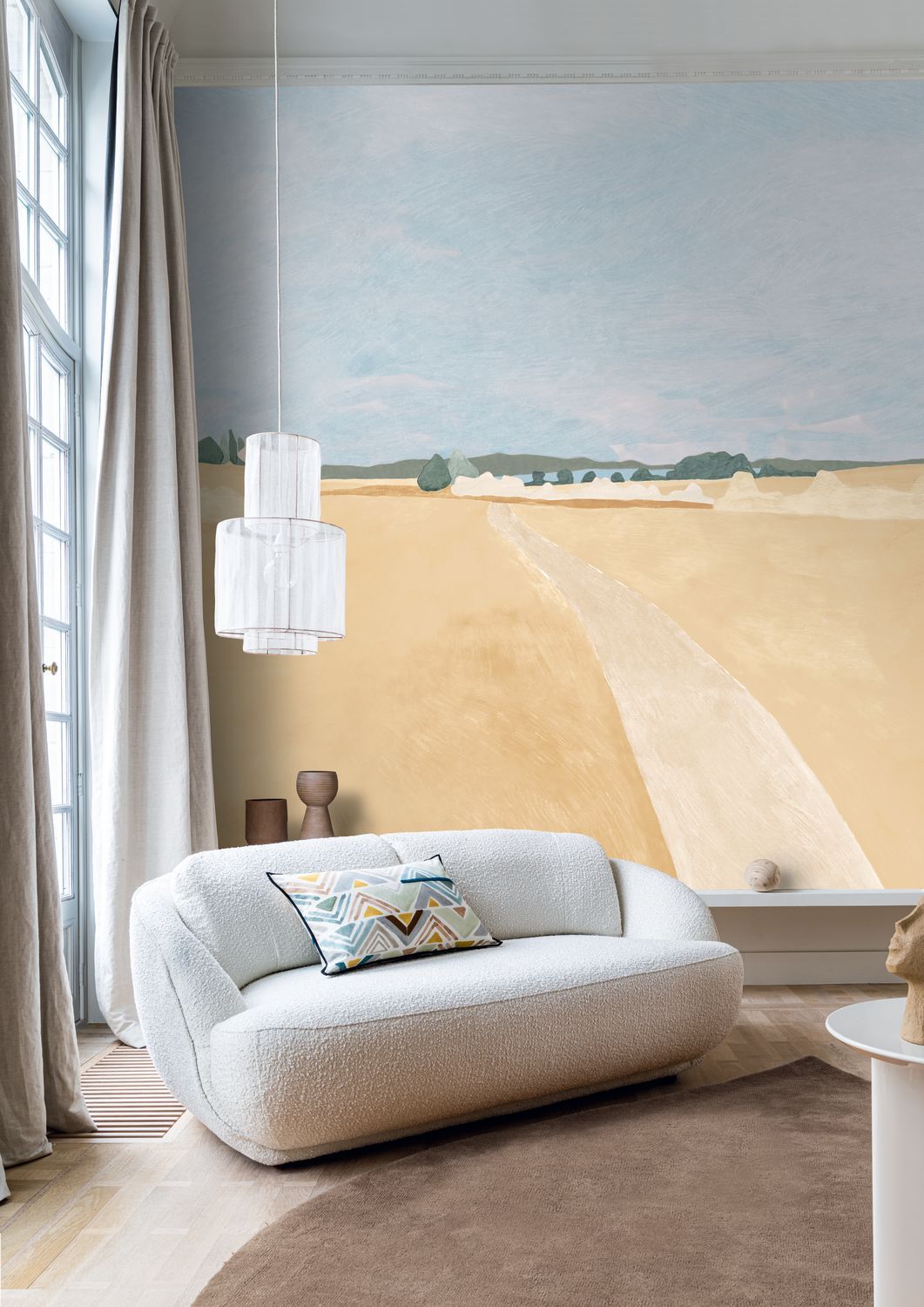 Wheat Field Landscape Mural MOISSON Orange