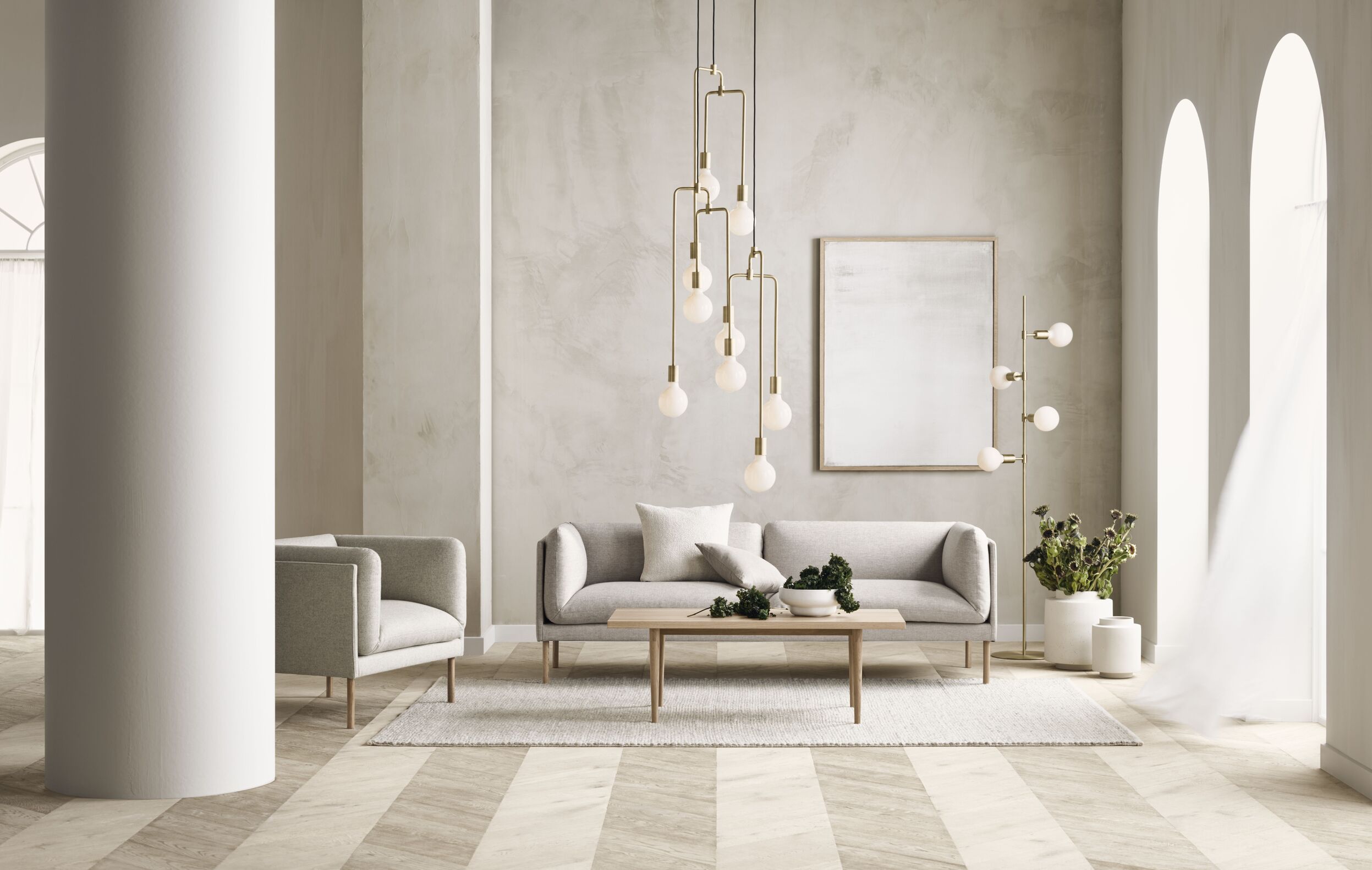 Sofa 3-zits HAYDEN eiken basis