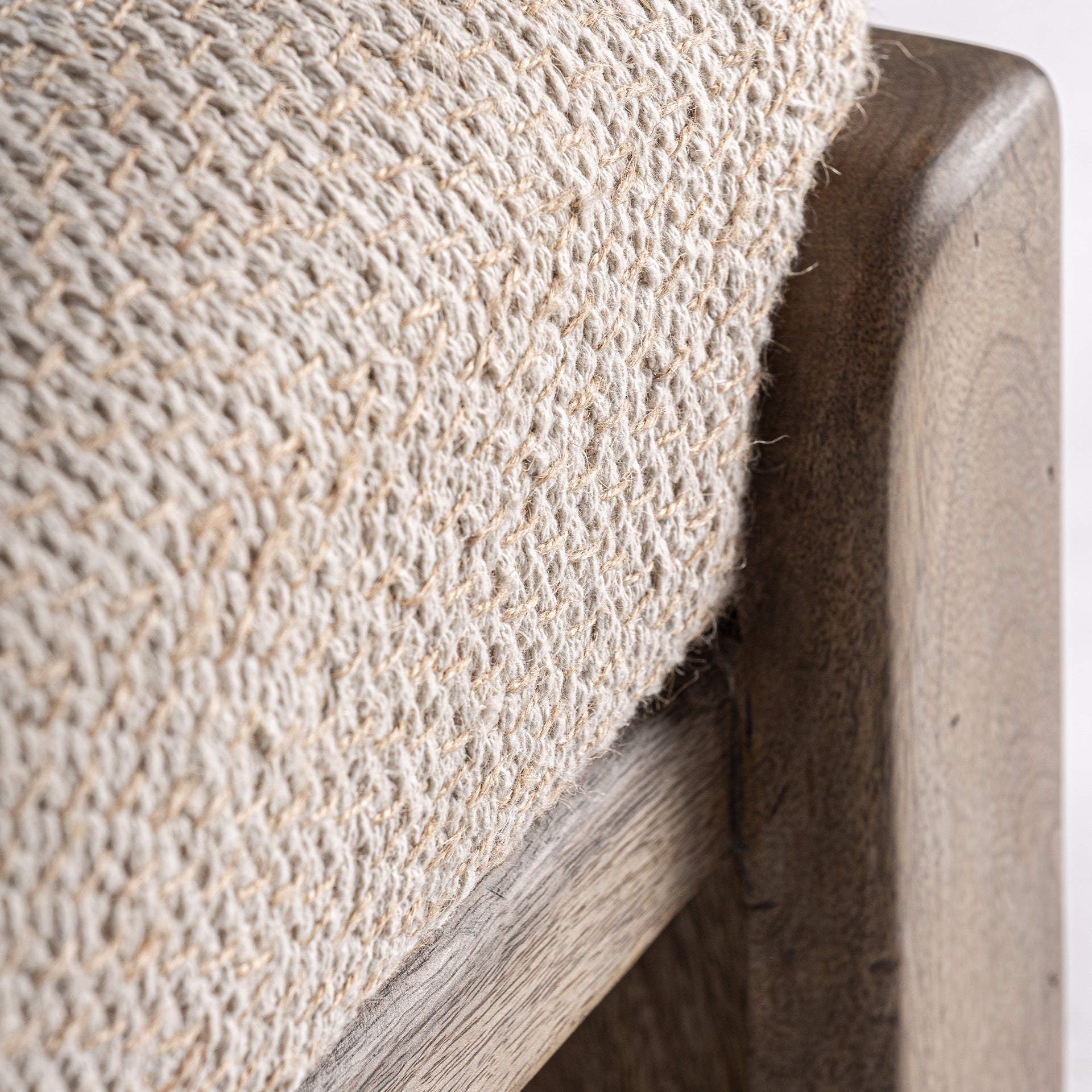 Bank LIERMO beige mit Mango-Holzgestell