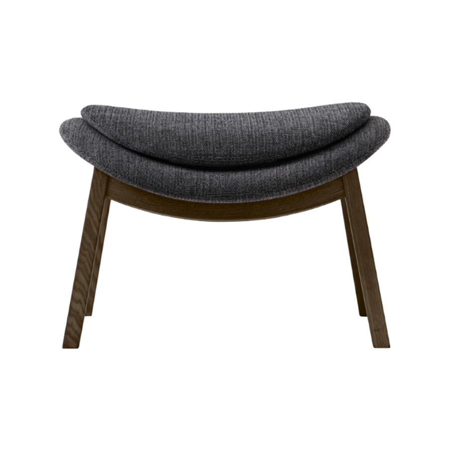 Polsterhocker LAZY mit dunklem Holzgestell